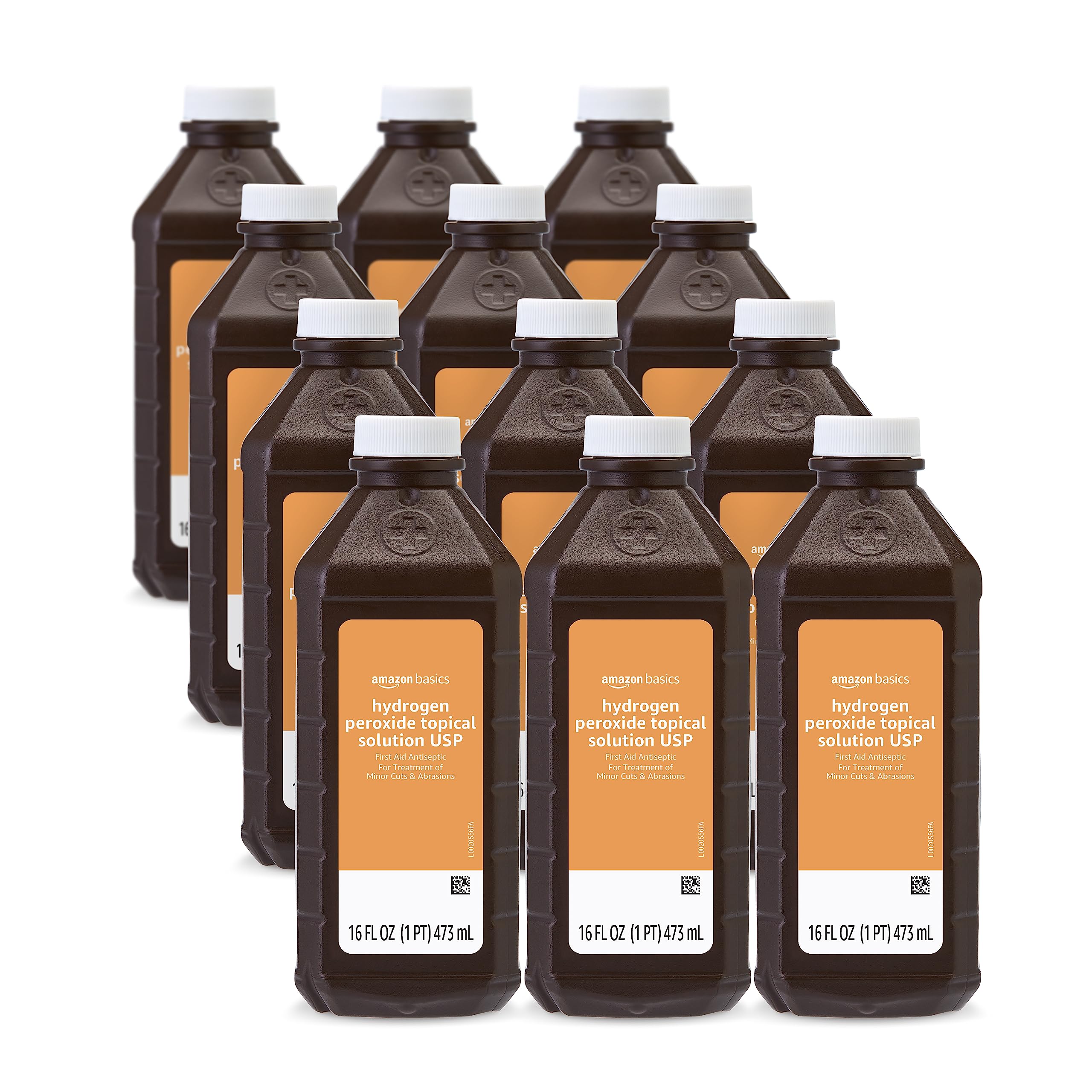 Amazon Basics – Wasserstoffperoxid Lösung USP, 473 ml (12 Stück) (vormals Solimo)