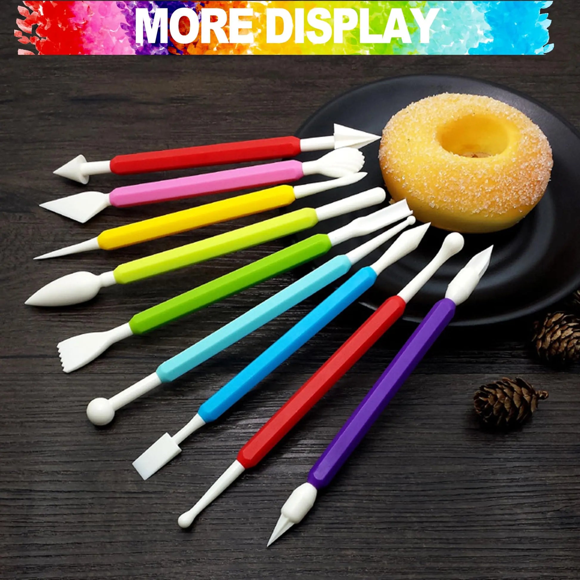 LINPHCEY 9PCS Clay Tools for Kids Air Dry Clay Tool Kit Plastic Clay Sculpting Tools Set for DIY Pottery, Modeling Sculpey Polymer Clay – Safe & Easy Grip for Beginners & Craft Lovers