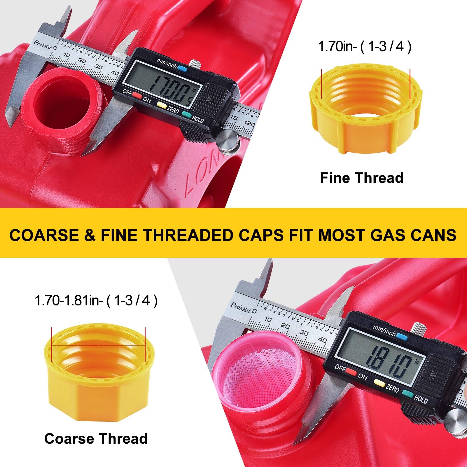Gas Can Spout Replacement Kit, Gas Can Nozzle Replacement (5 Kit), for most 1/2/5/10 Gallon Gas Cans. The seal is fully installed you can use it directly. Replacement gas can spout (Yellow)