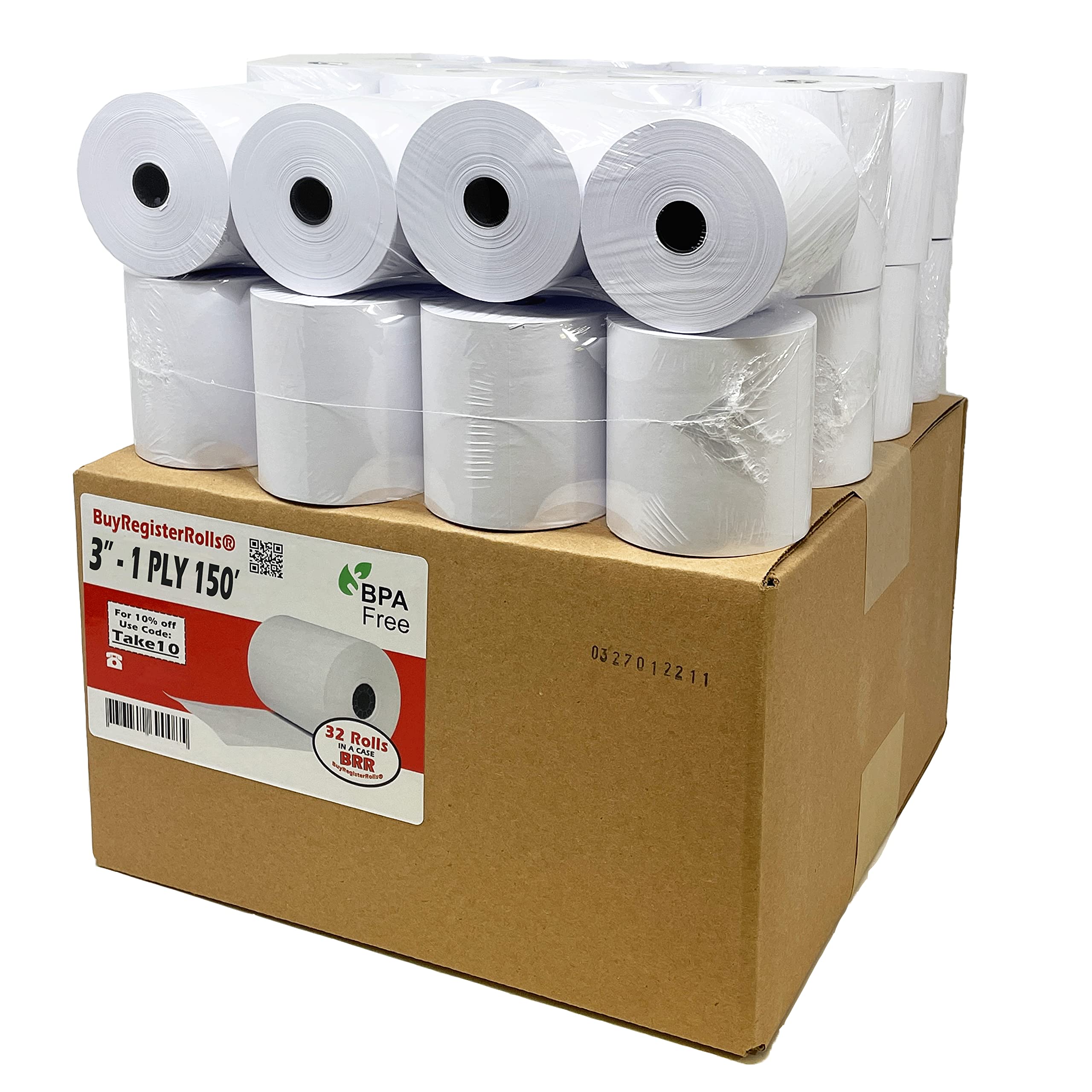 (32 Rolls) 3" x 150' 1 Ply Bond (Non Ã¢ÂÂThermal Kitchen Printer Paper) POS Receipt Cash Register For Star SP700 SRP275 SMP200 TMU200 MP500 NCR 2174 XR200 IMPACT Printers Requires Ribbons ERC30/34/38