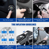 VARSK 4-in-1 Car Vacuum Cleaner High Power, Tire Inflator Portable Car Vacuum with Digital Tire Pressure Gauge LCD Display and LED Light, 12V DC, 15FT Cord, Essential Car Accessories for Men Women