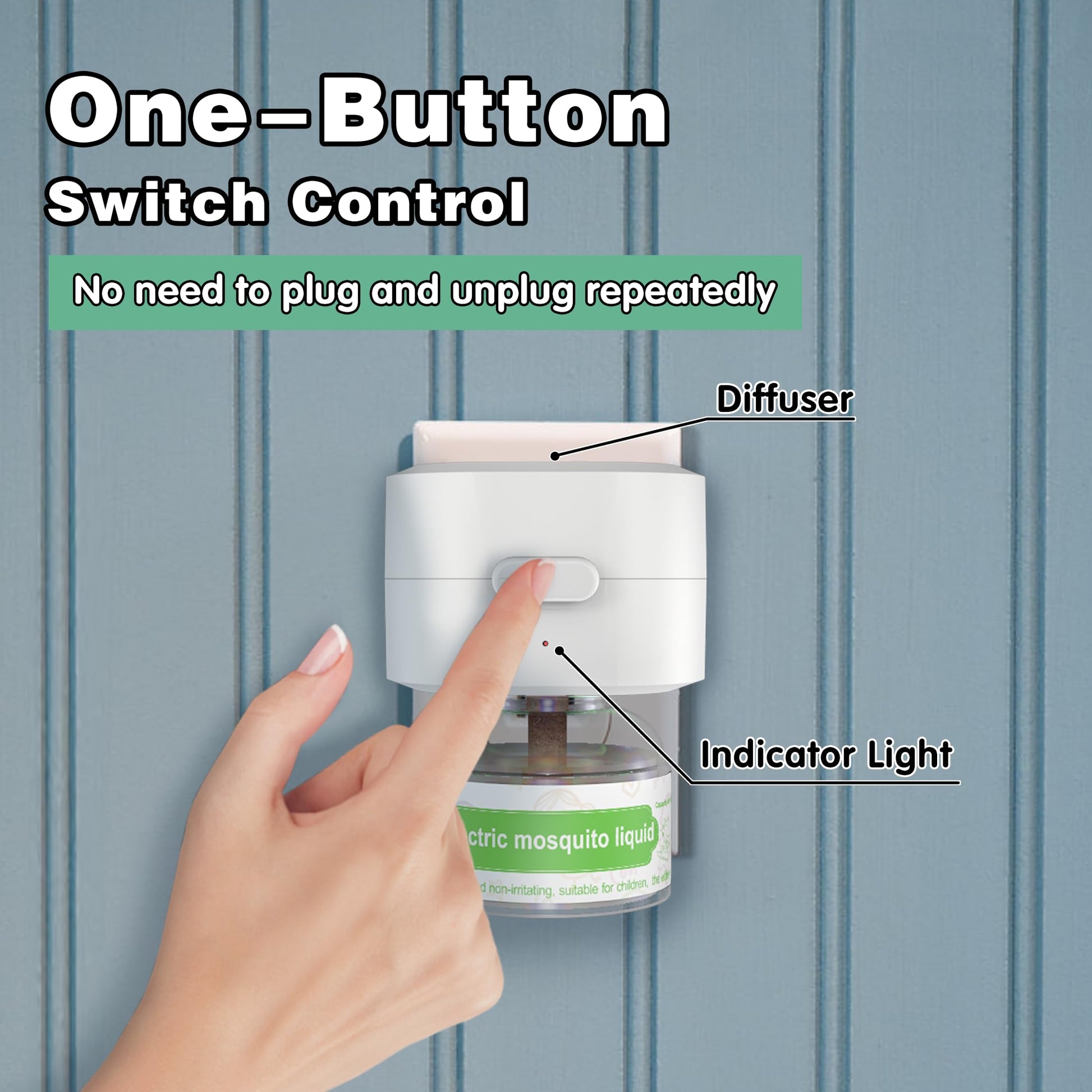 Ddrihlees Mosquito Repeller, Electronic Mosquito Repellent Plug in Indoor Use, Includes 2-Pack 280 Hr Repellent Refills, No Candles or Flames, DEET-Free, for Home, Bedroom, Office, Kitchen (White)