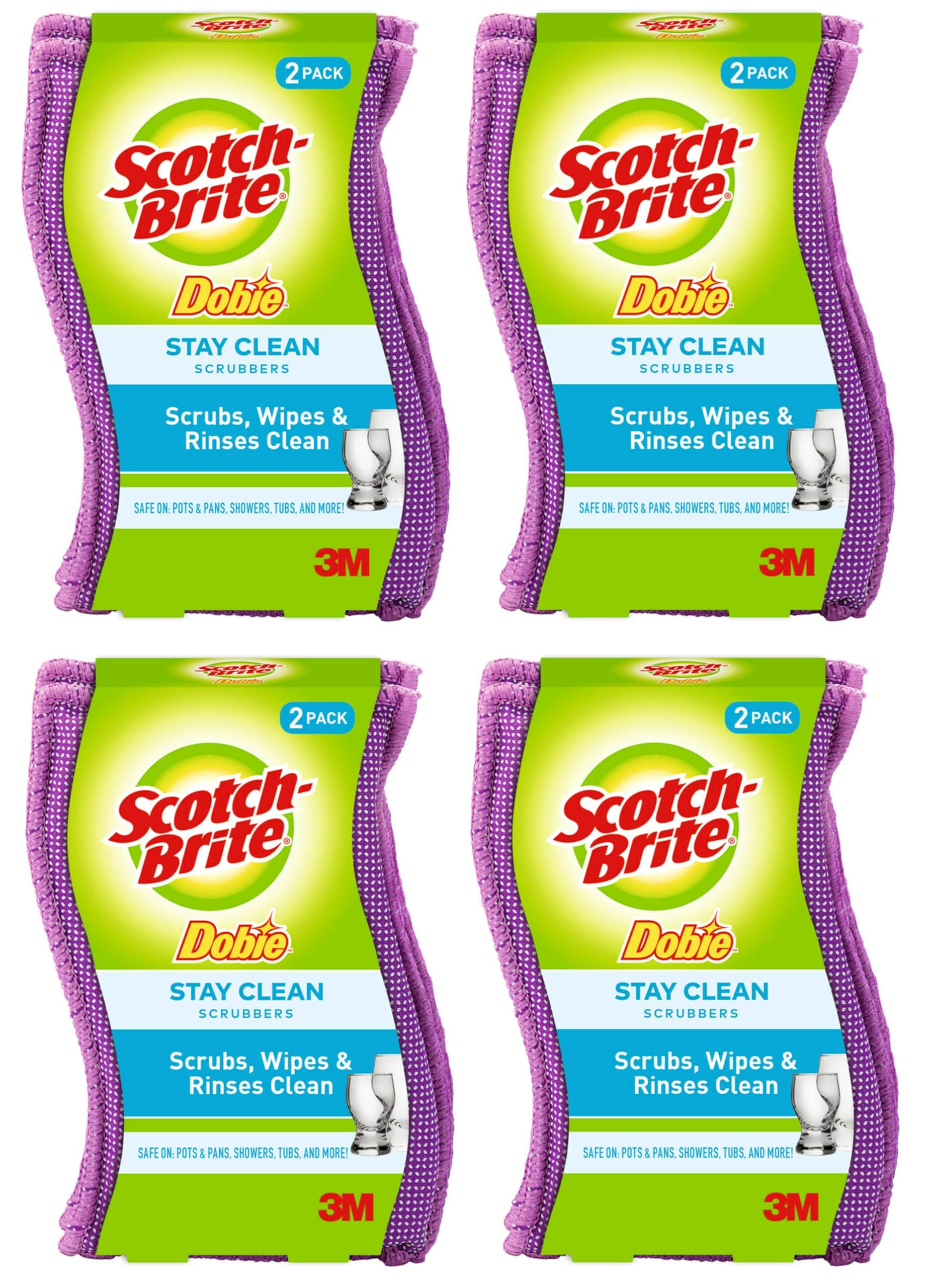 8 Pack Scotch Brite Stay Clean Scrubber