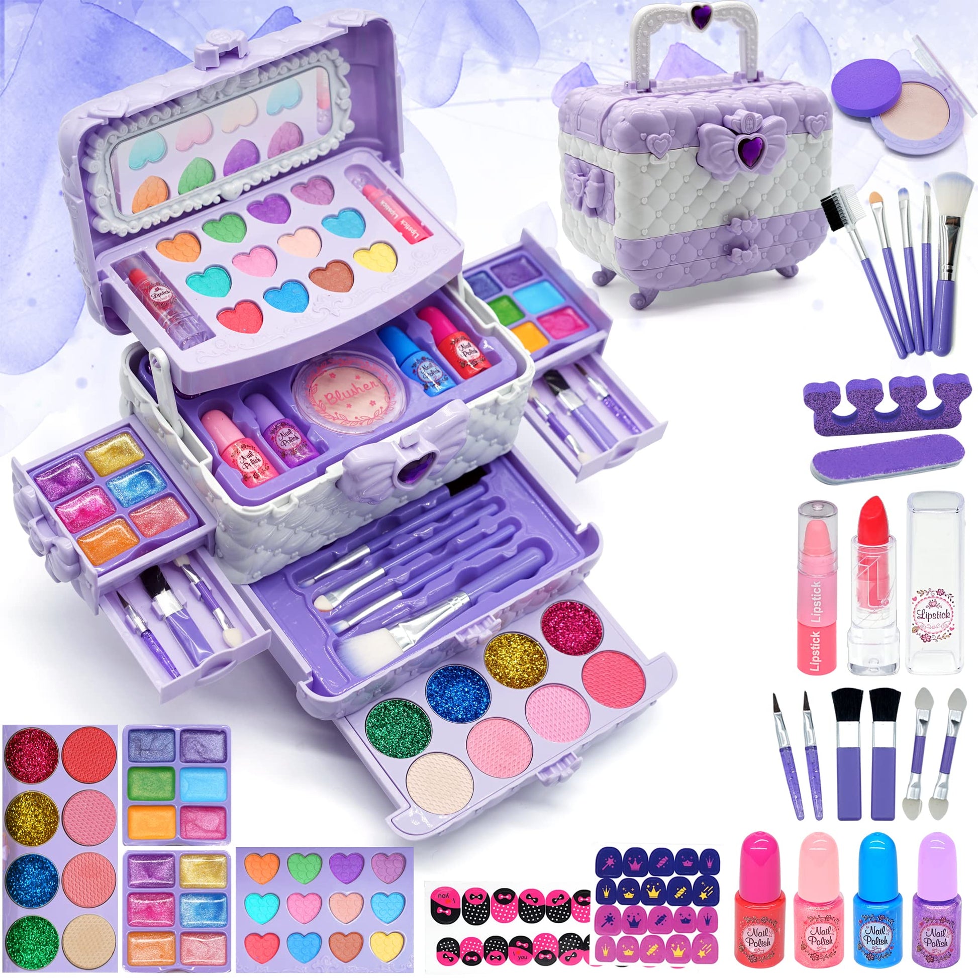 Kids Makeup Kit for Girl - Kids Makeup Kit Toys for Girls,Play Real Makeup Girls Toys, Washable Make Up for Little Girls, Non ToxicToddlers Pretend Cosmetic Kits,Age4-12 Year Old Children Gift