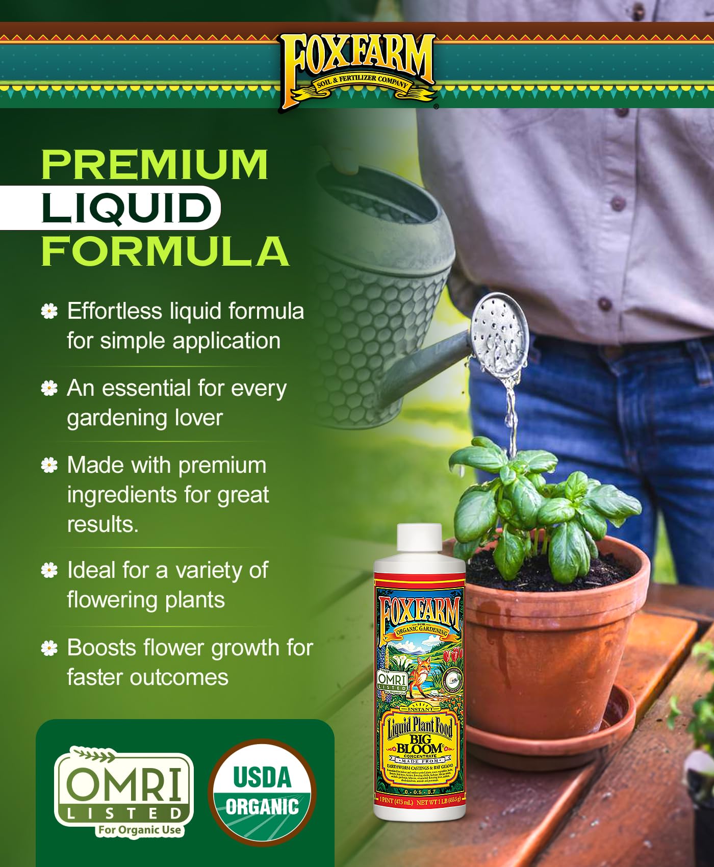 FoxFarm Fertilizer Soil Trio Liquid Nutrient: Tiger Bloom, Grow Big, Big Bloom Bottles - (Pack of 3-1 Pint)