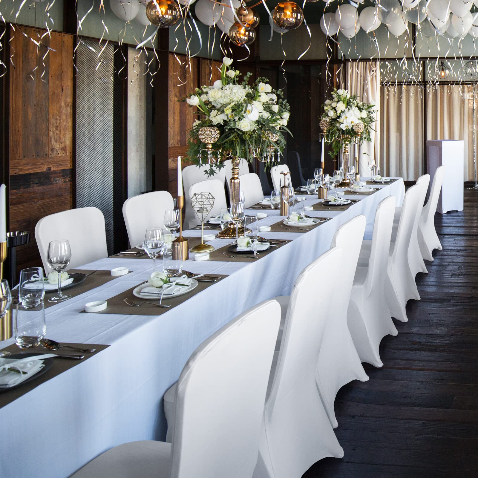 HAINARverS Stretch Spandex Folding Chair Covers 30PCS Universal Fitted Chair Cover Protector for Wedding,Party, Banquet, Holidays, Celebration, Decoration(White, 30 PCS)