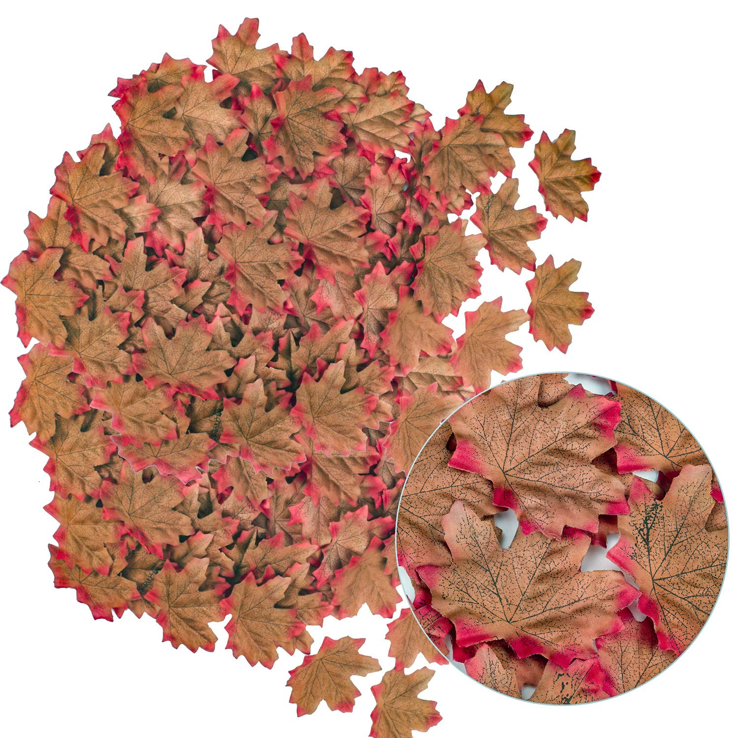 HENMI 500PCS Artificial Maple Leaves 5 Assorted Mixed Fake Fall Maple Leaf Lifelike Looking Silk Autumn Leaf Garland for Halloween Fall Decor Party Festival Thanksgiving Table Decorations…