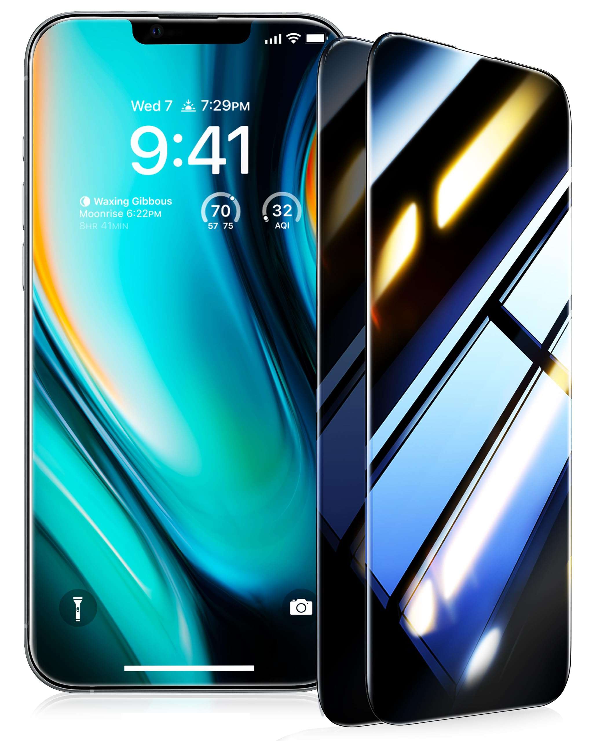 UltraGlass Ultra Top 9H+ Glass for iPhone 15 Pro Max Privacy Screen Protector [Invisible Privacy Armor] Screen Protector 15 Pro Max Tempered [Full Coverage & Longest Durable] 15 ProMax, 2 Pack