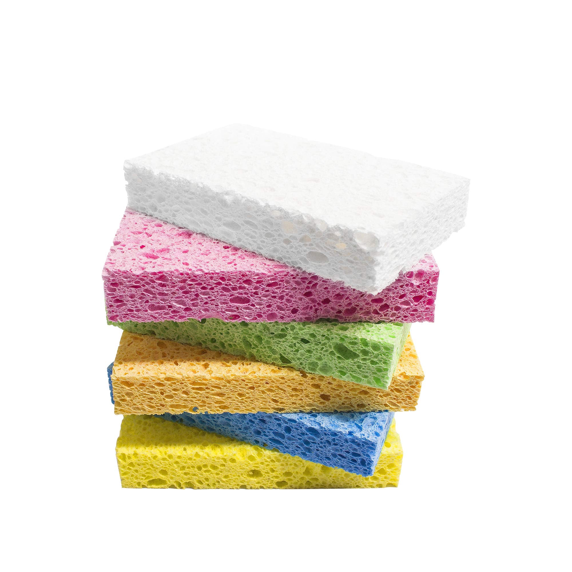 ARCLIBER Cellulose Sponges,Heavy Duty Scrub Kitchen Sponge,Clean Tough Messes Without Scratching Sponges Kitchen,Pop Up Eco Sponges DIY (6 Pack)