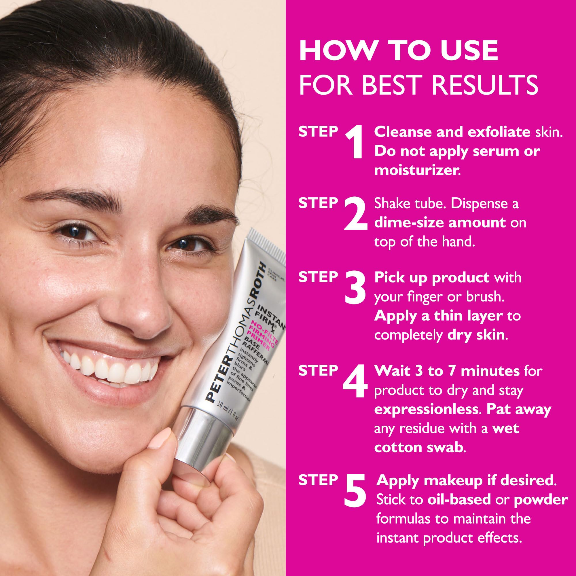 Peter Thomas Roth | Instant FIRMx® No-Filter Primer, Instant Skin Tightener, Skin Firmer, Makeup Primer For Face, Blurring Face Primer