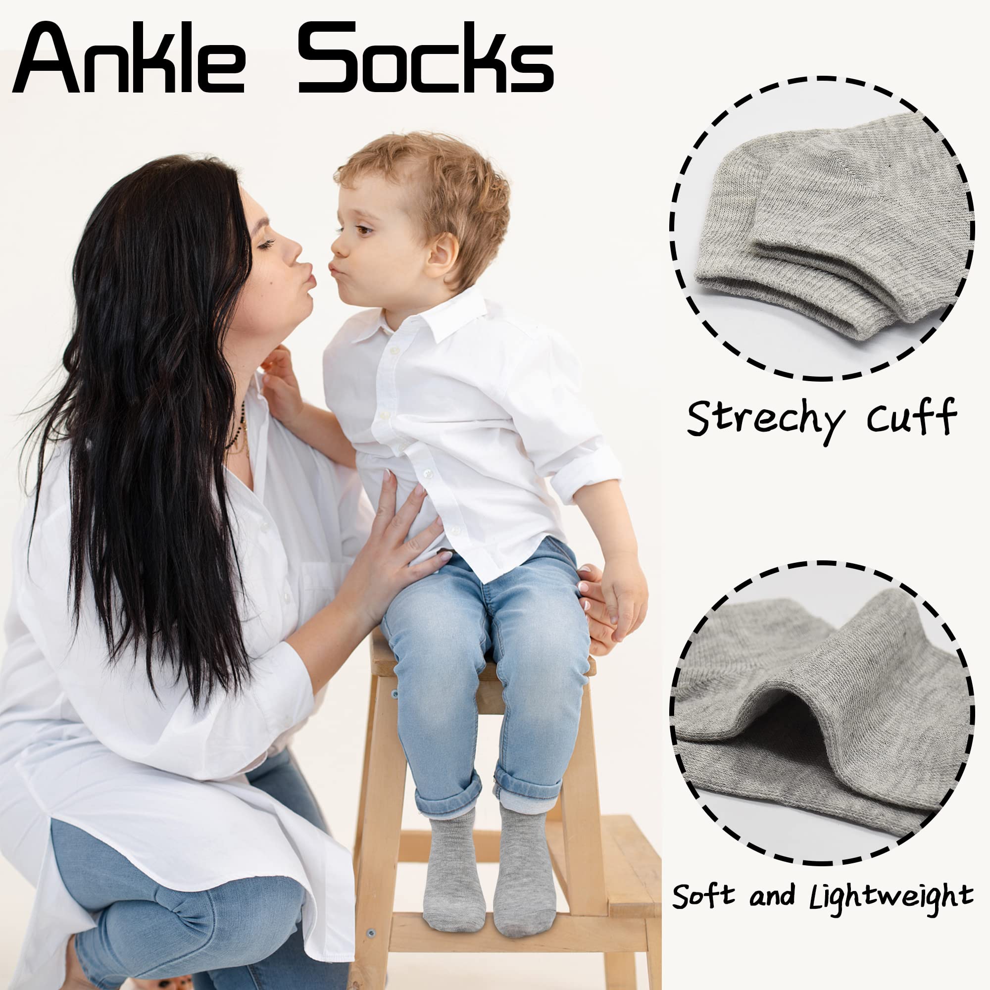 Kids Socks - 25 Pairs Toddler Low Cut Ankle Socks Set for Boys & Girls (2-4T)
