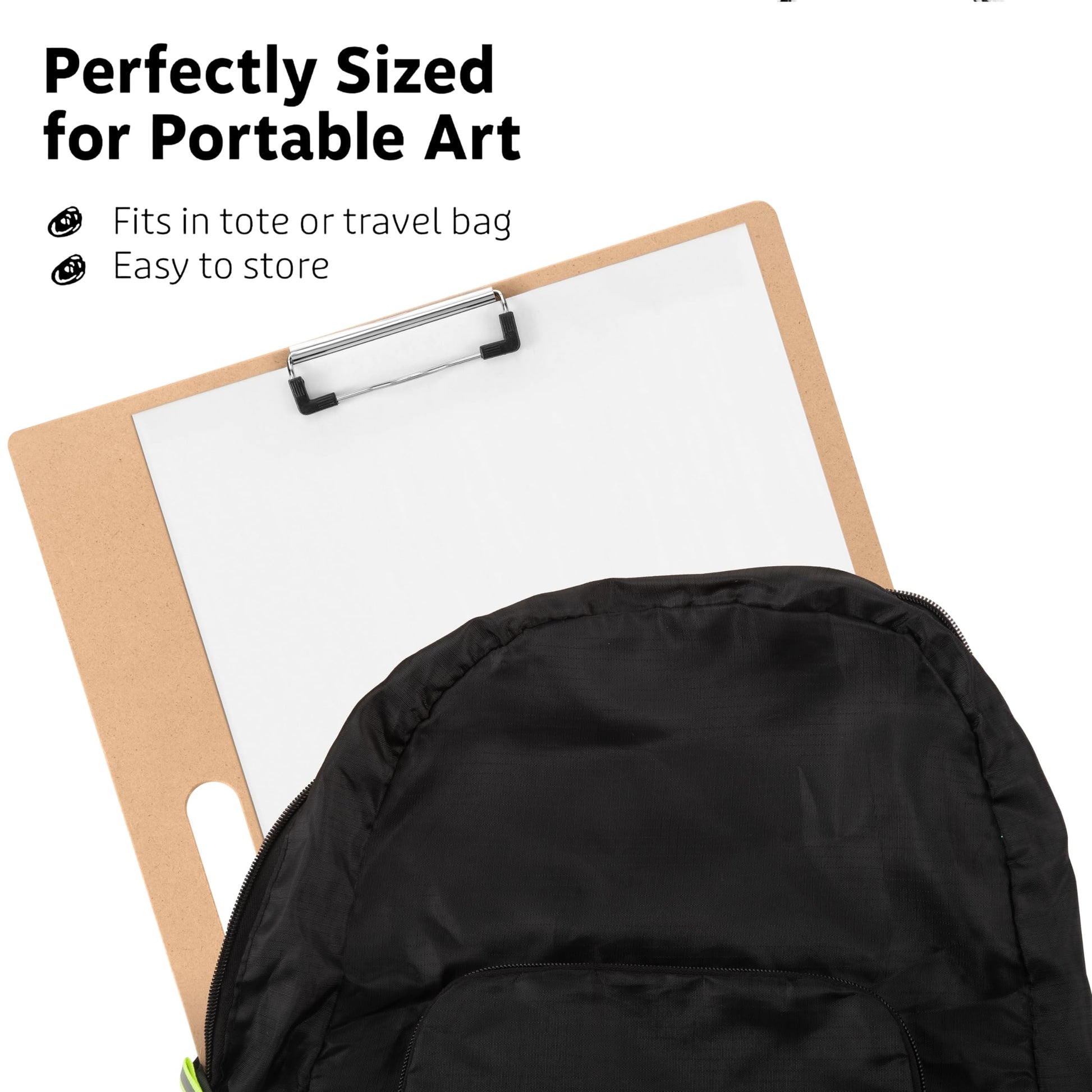 TX liteart 13" x 17" Artist Sketch Board with Handle - Portable Clipboard for Painting and Drawing, Art Supplies for Adults