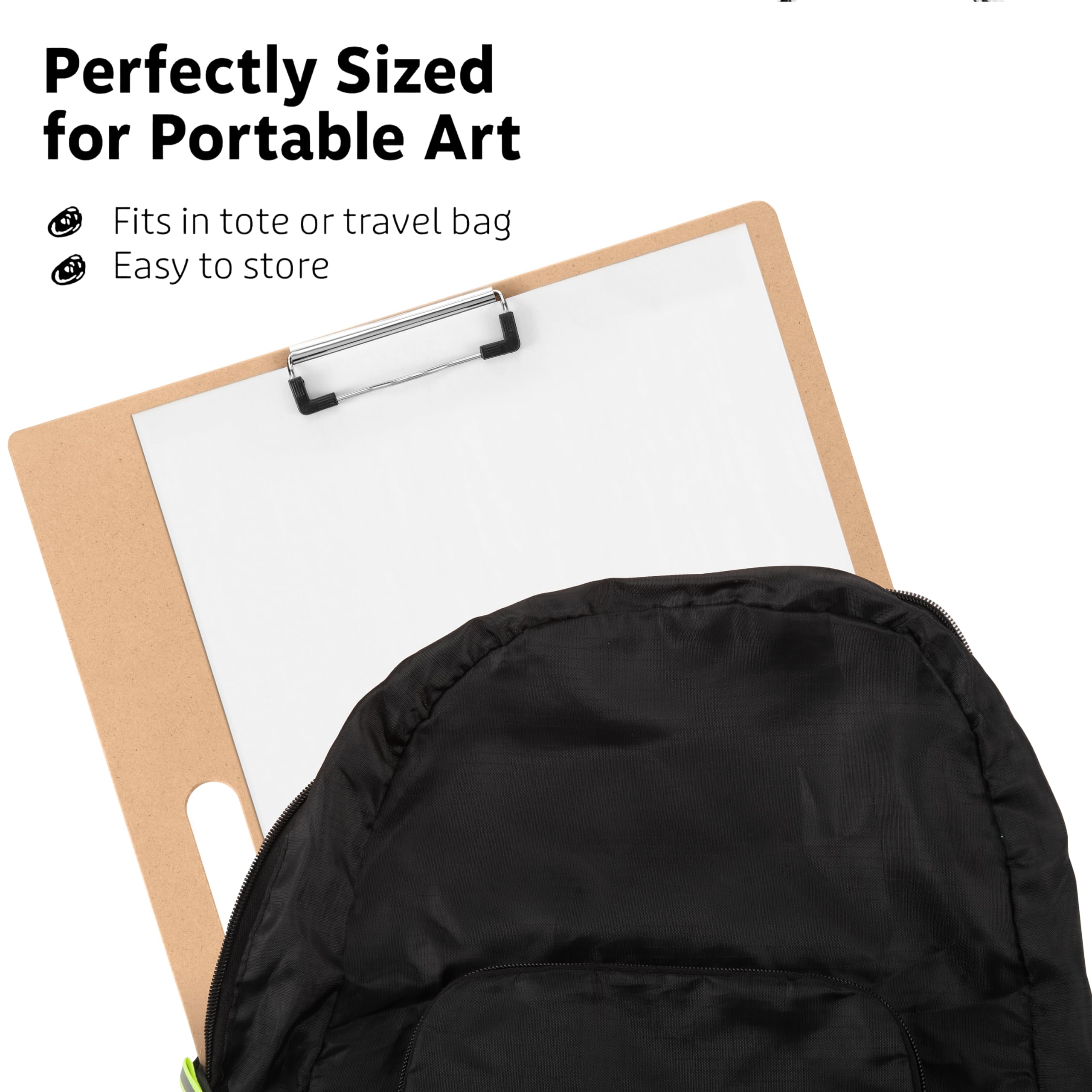 TX liteart 13" x 17" Artist Sketch Board with Handle - Portable Clipboard for Painting and Drawing, Art Supplies for Adults
