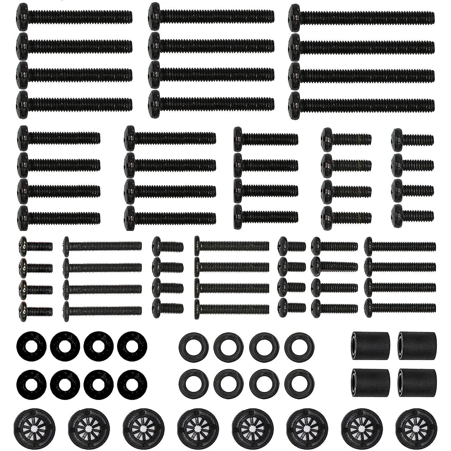 WALI Universal TV Mounting Hardware Kit Set Includes M4 M5 M6 M8 TV Screws and Spacer Fit Most TVs up to 80 inch (UVSP), Black