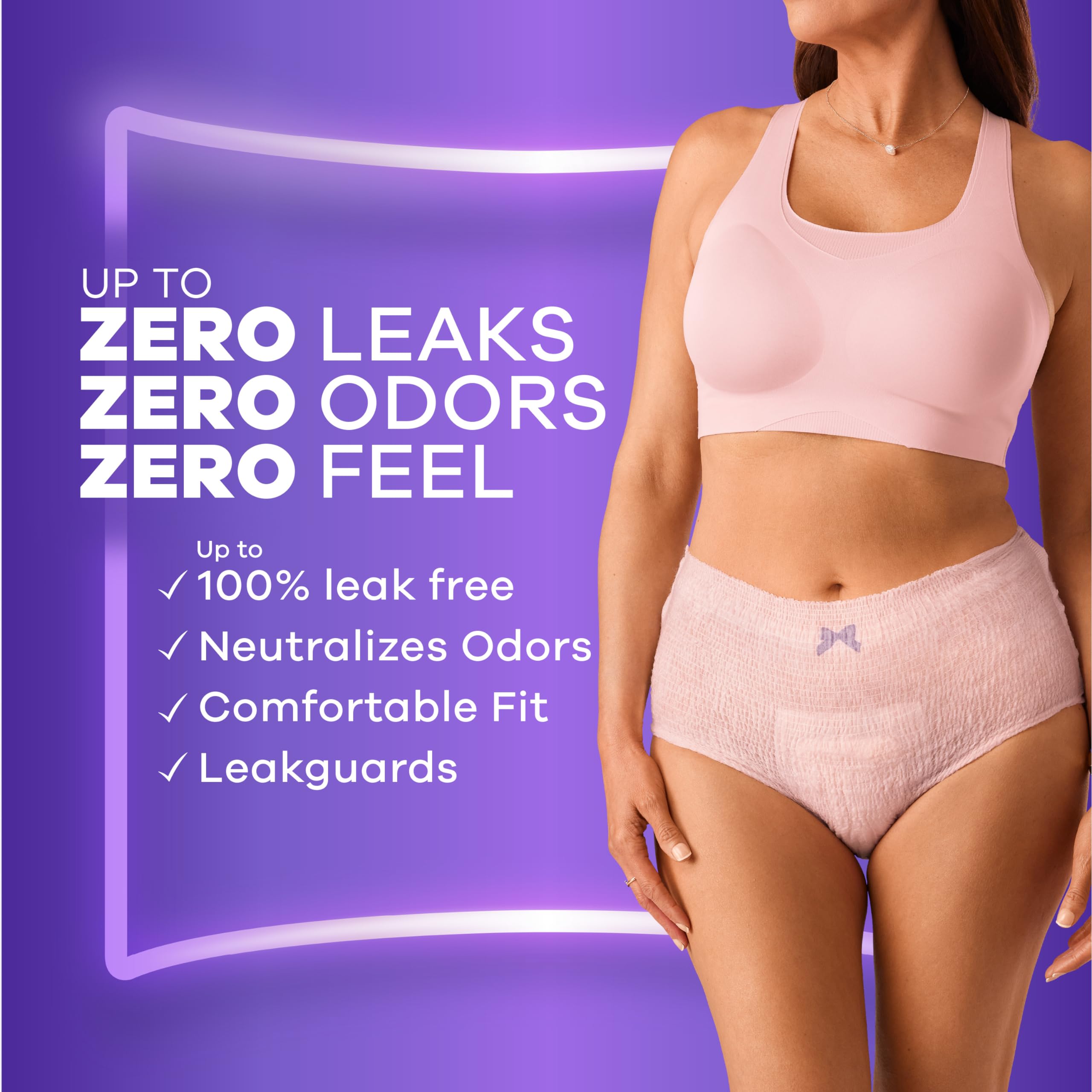 Always Discreet Adult Incontinence Underwear for Women and Postpartum Underwear, Small/Medium, Up to 100% Bladder Leak Protection, 32 Count