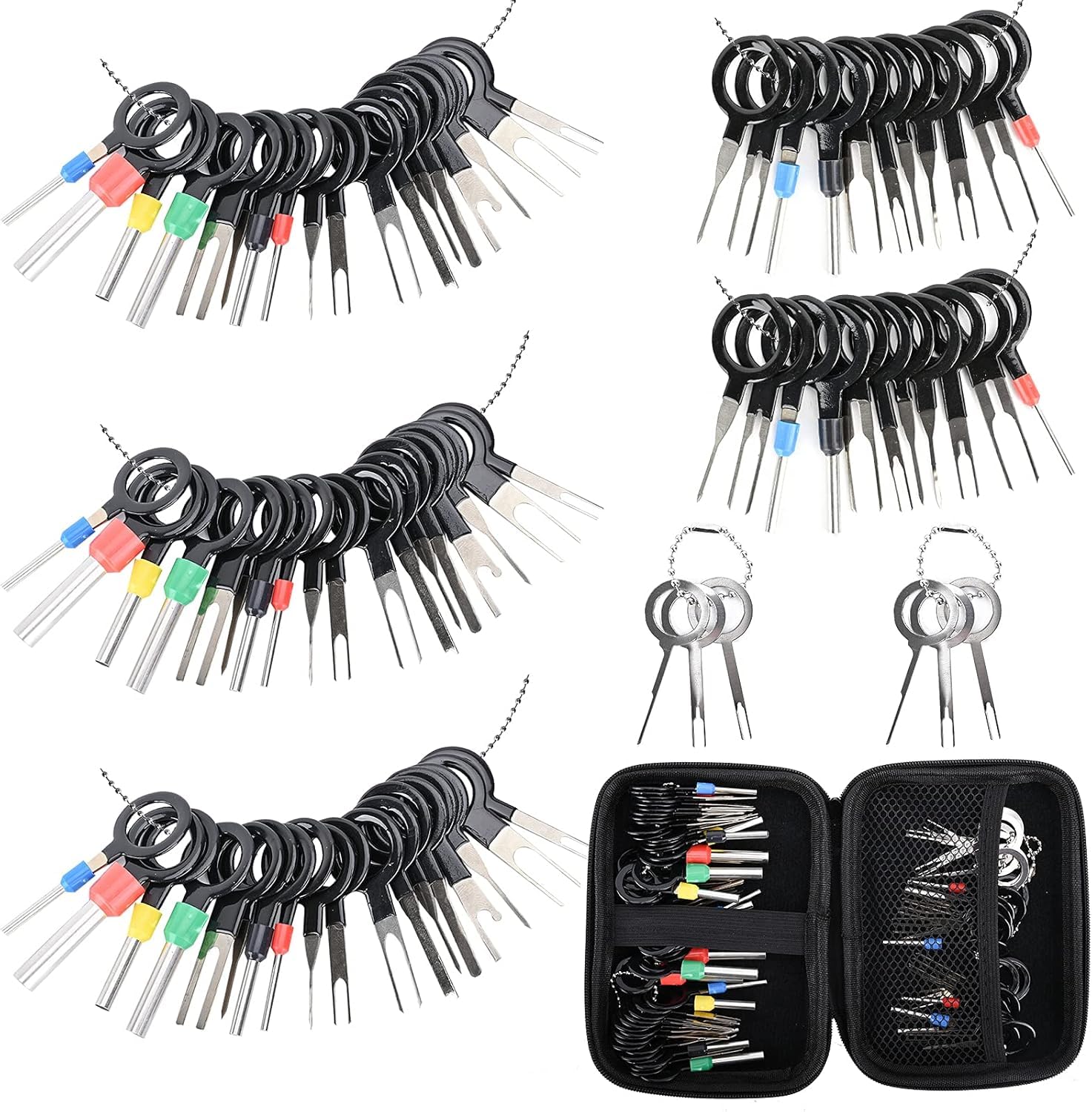 Terminal Pin Removal Tool Kit 82 Pcs Depinning Electrical Connector Pin Extractor Tool Set Wire Terminal Release for Automotive Car Household Devices