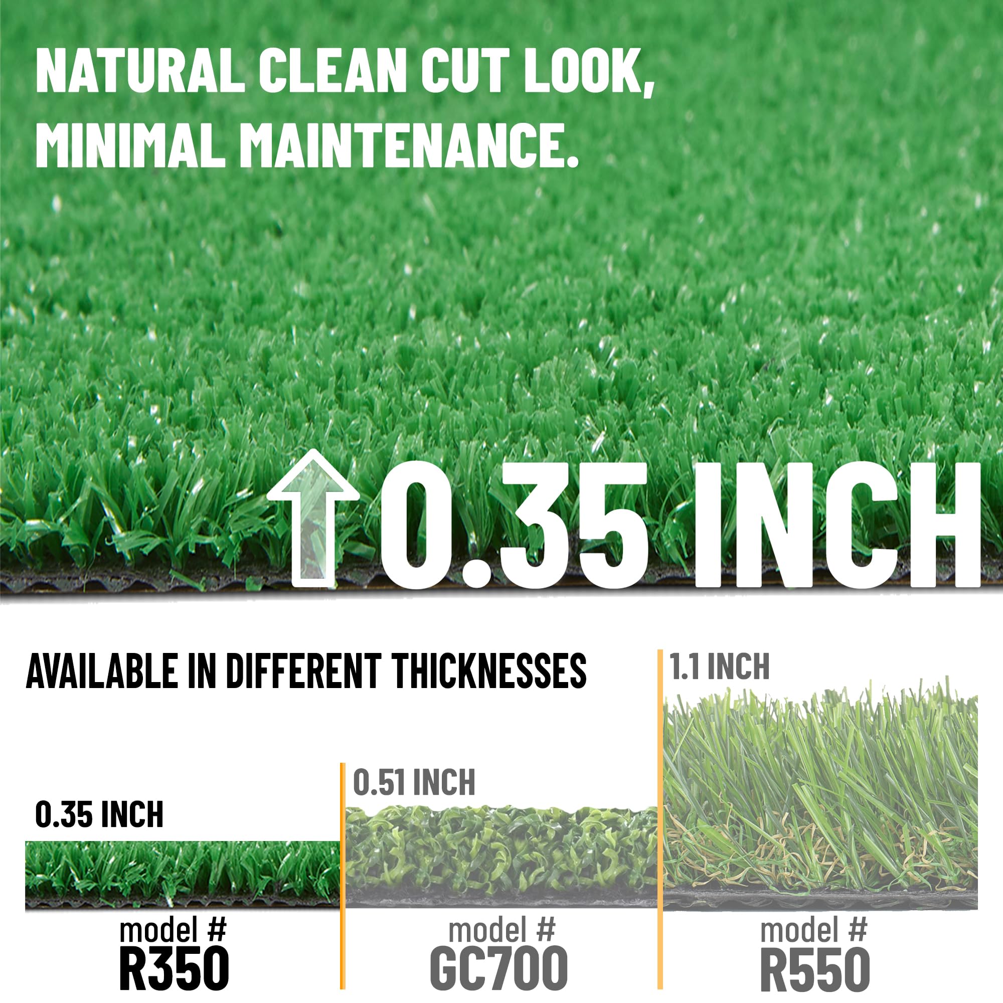 Ottomanson Artificial Grass Outdoor Runner Rug 2'7" x 10' – Waterproof Astro Turf with Drainage Holes – Patio & Lawn Decoration, Easy-Clean Dog Grass Mat