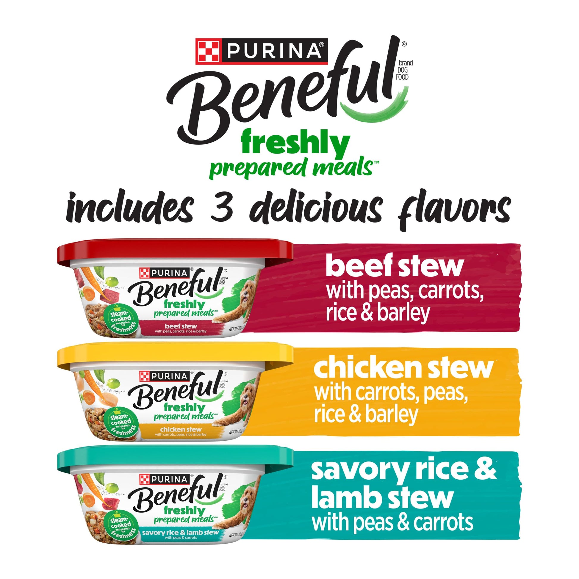 Purina Beneful Gravy Wet Dog Food Variety Pack, Prepared Meals Stew - (12) 10 oz. Tubs