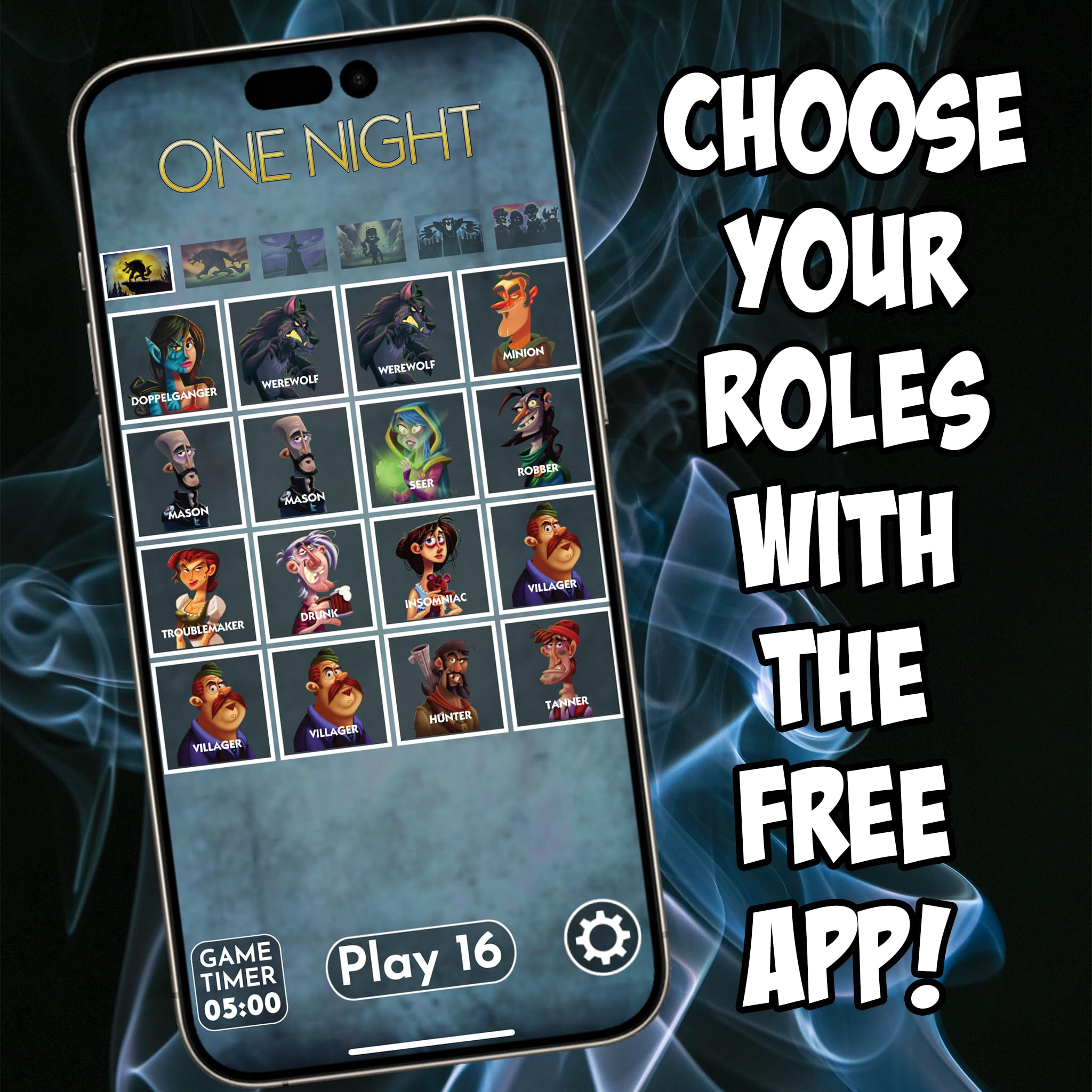 One Night Ultimate Werewolf – Fun Party Game for Kids & Adults | Engaging Social Deduction | Fast-Paced Gameplay | Hidden Roles & Bluffing, Black