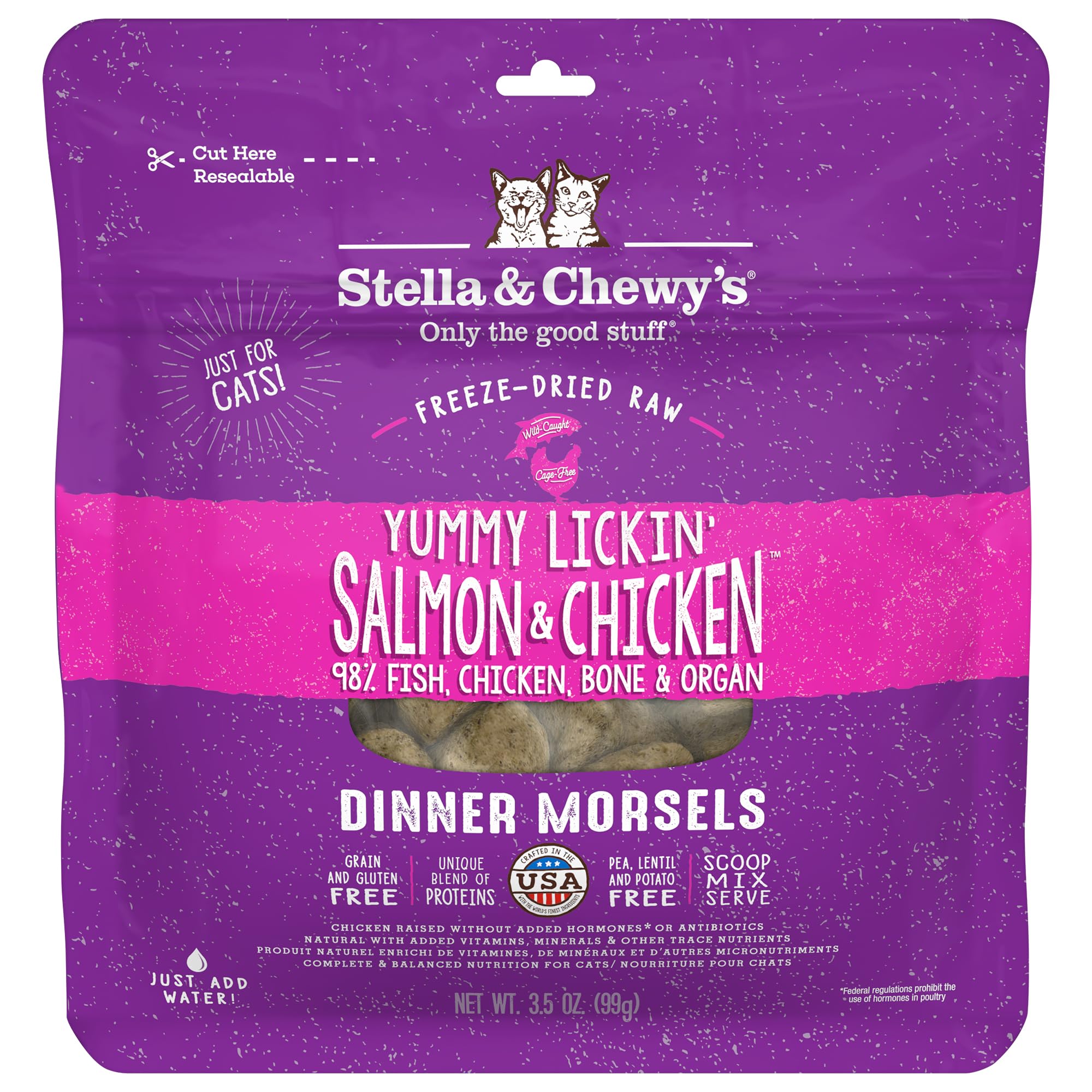 Stella & Chewy's Freeze-Dried Raw Duck Duck Goose Dinner Morsels Cat Food, 18 oz. Bag (CAT-FDD-18)