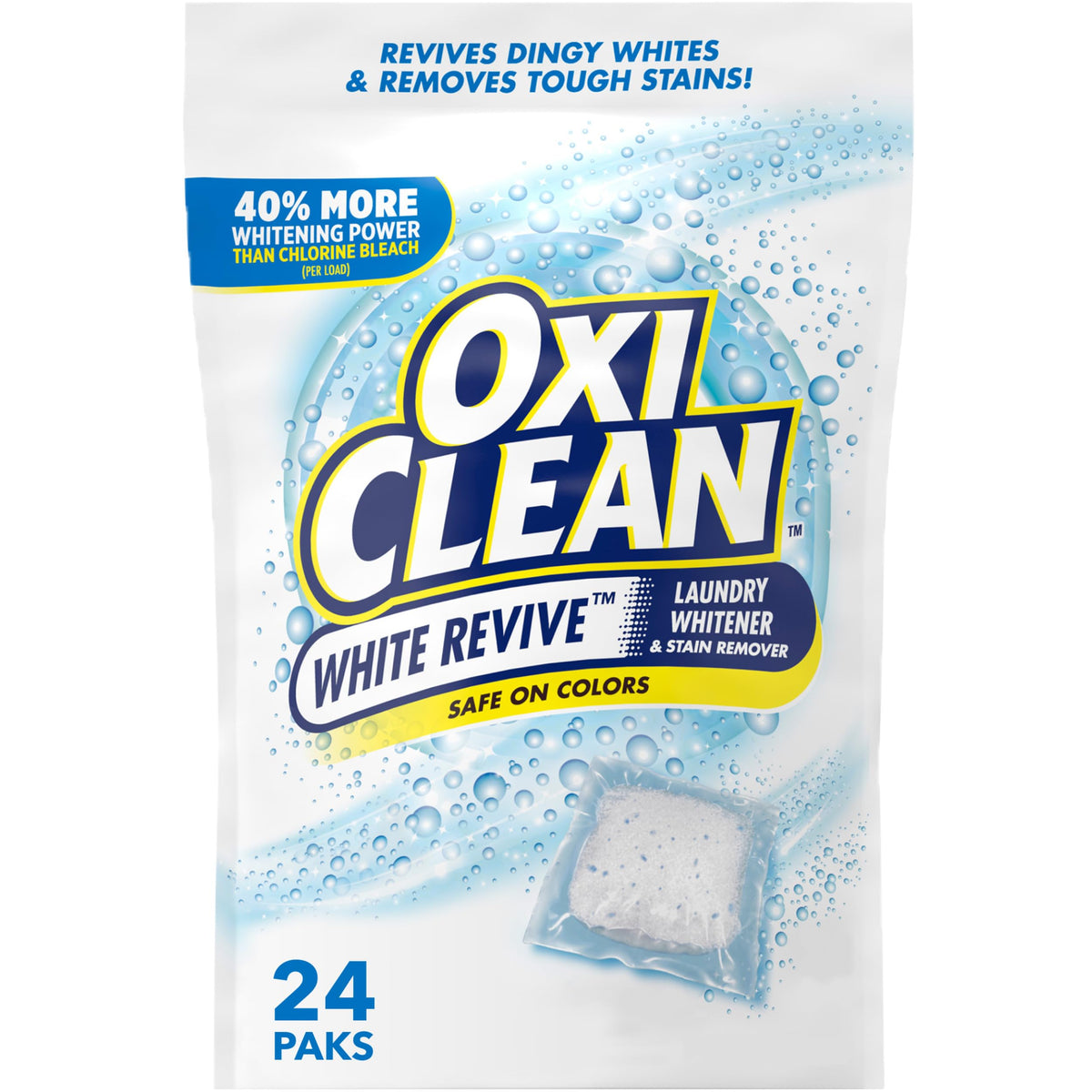 OxiClean White Revive مادة تبييض الغسيل ومزيل البقع، عبوة 24 قطعة