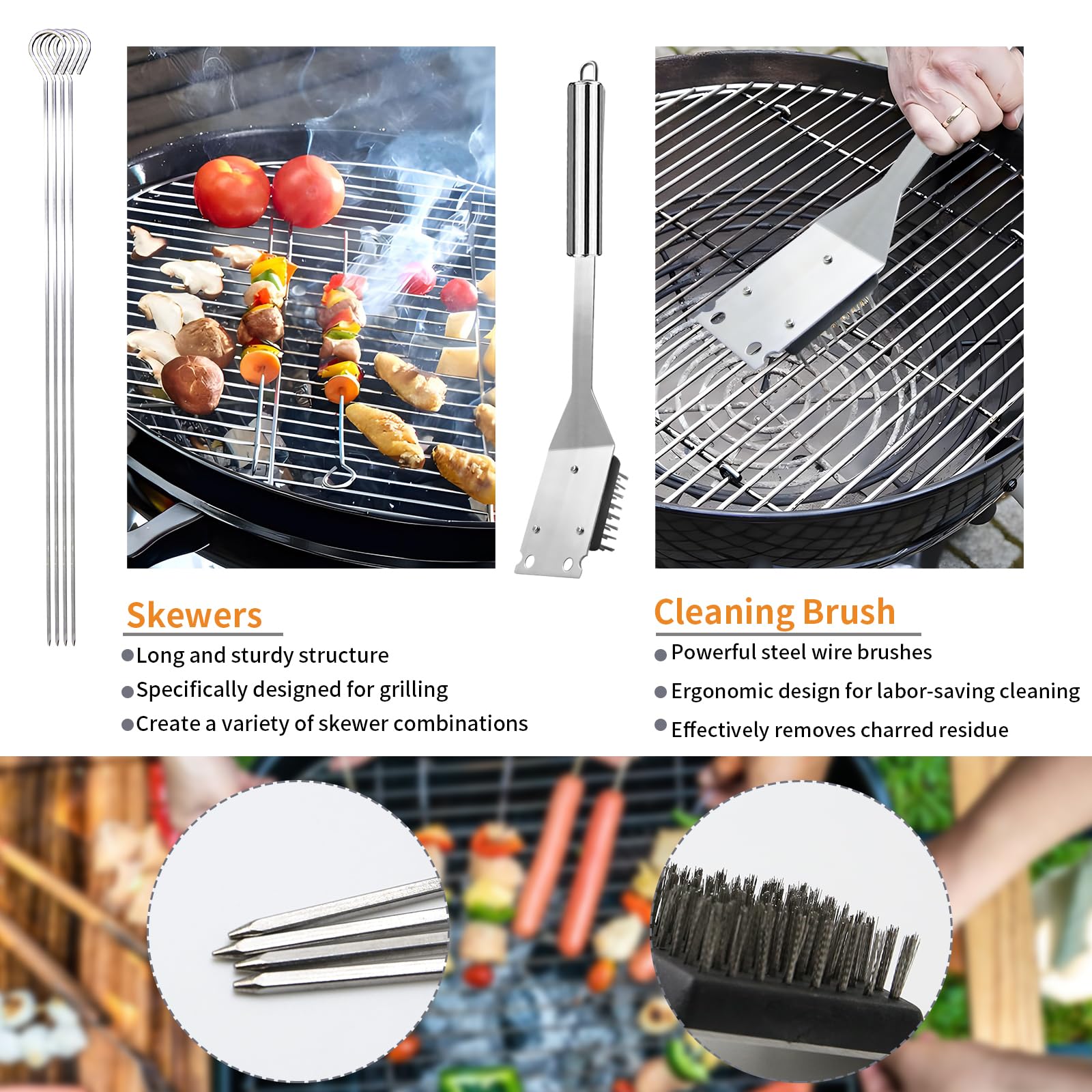 11Pcs Stainless Steel BBQ Grilling Accessories Set, Dad Gifts for Fathers Day Grilling Gifts,Portable Practical Grill Tools Utensils Kit with Storage Bag for Outdoor Grill Camping Backyard