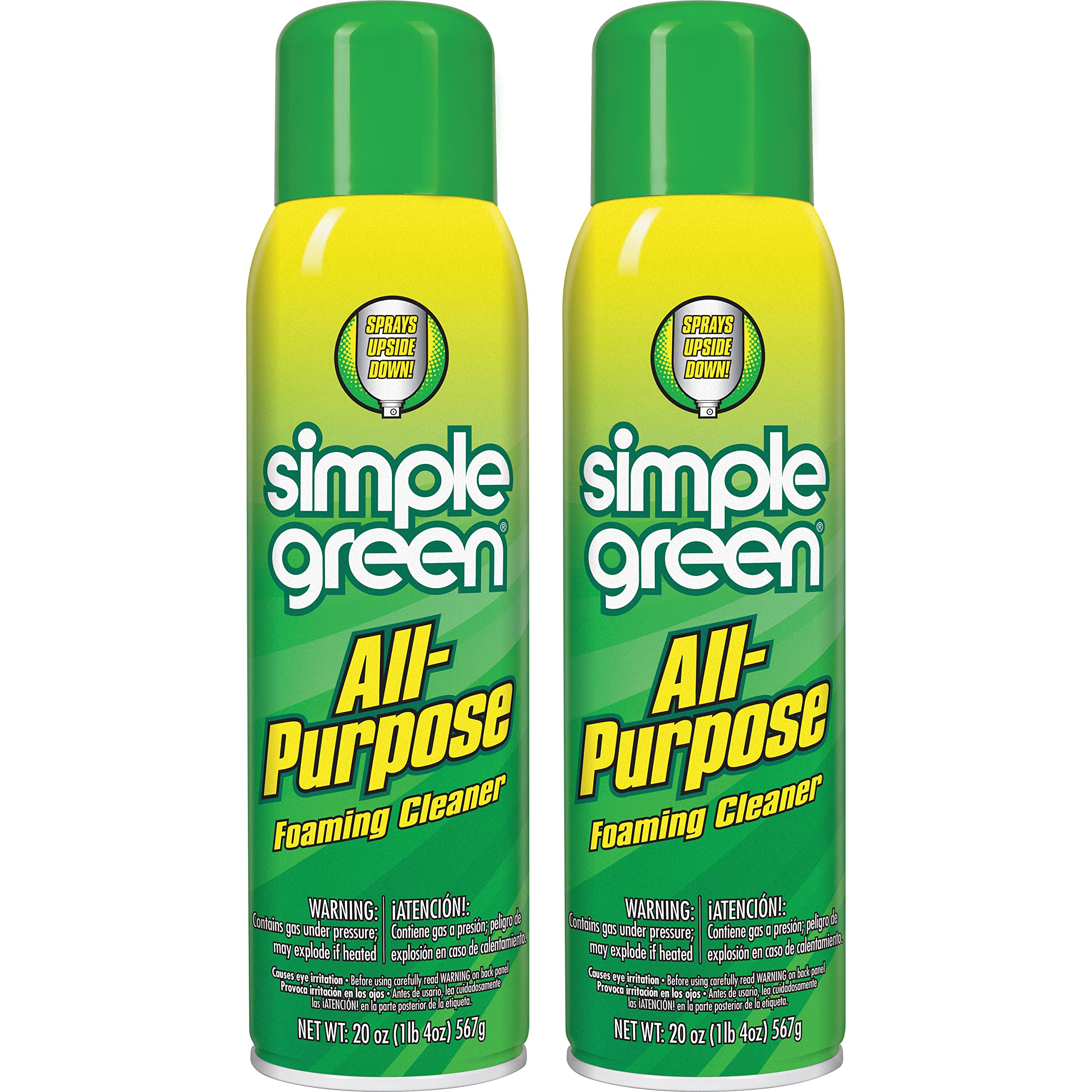 Simple Green All-Purpose Foaming Aerosol Cleaner, All-Purpose Cleaning and Degreasing, 20 Oz (Pack of 2)