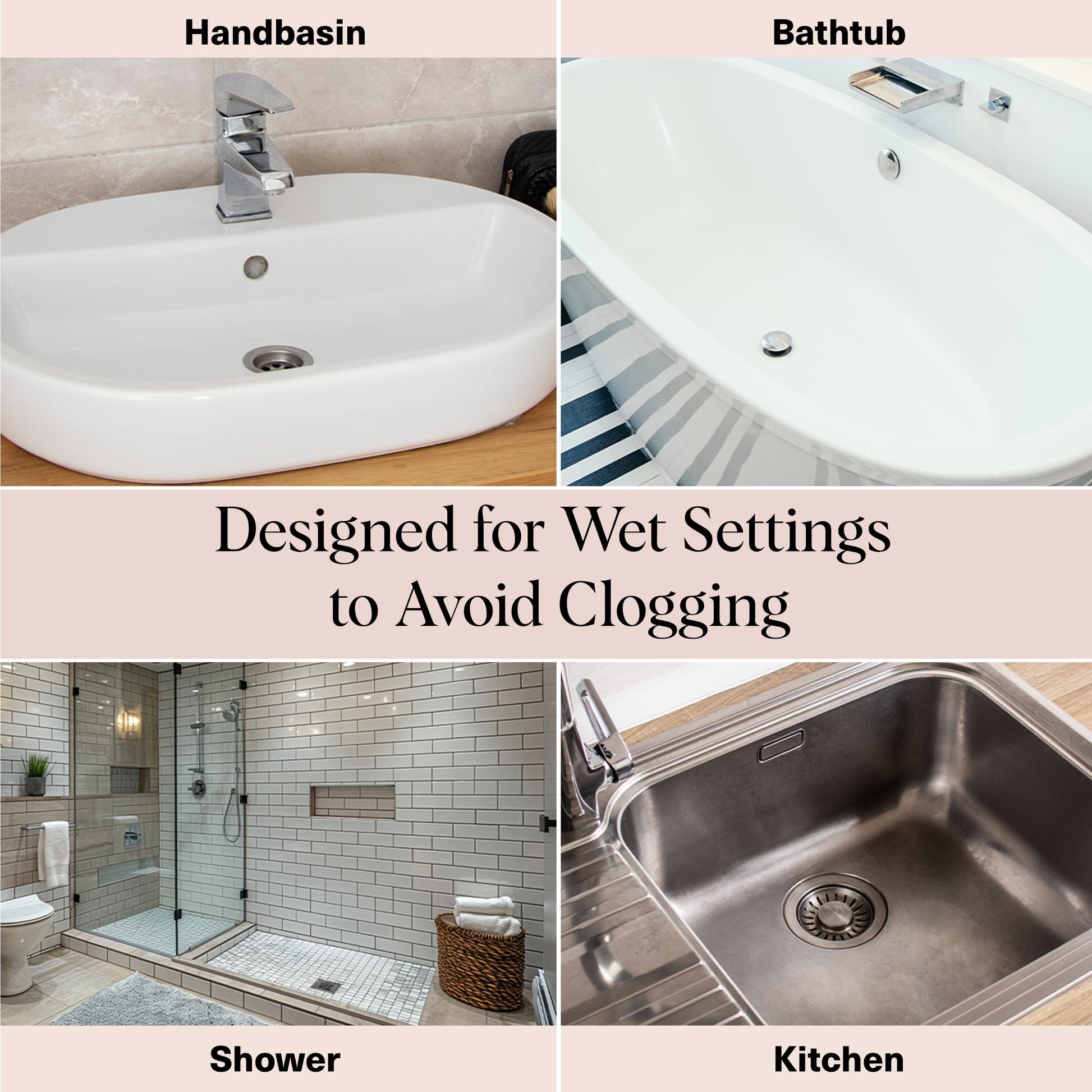Kitsch Hair Catcher Shower Drain - Prevents Clogs, Drain Hair Catcher, Reduce Bathtub Odor, Anti-Clogging, Bathtub & Shower Cover, Durable & Easy to Clean, Made with Silicone, Universal Fit - Grey
