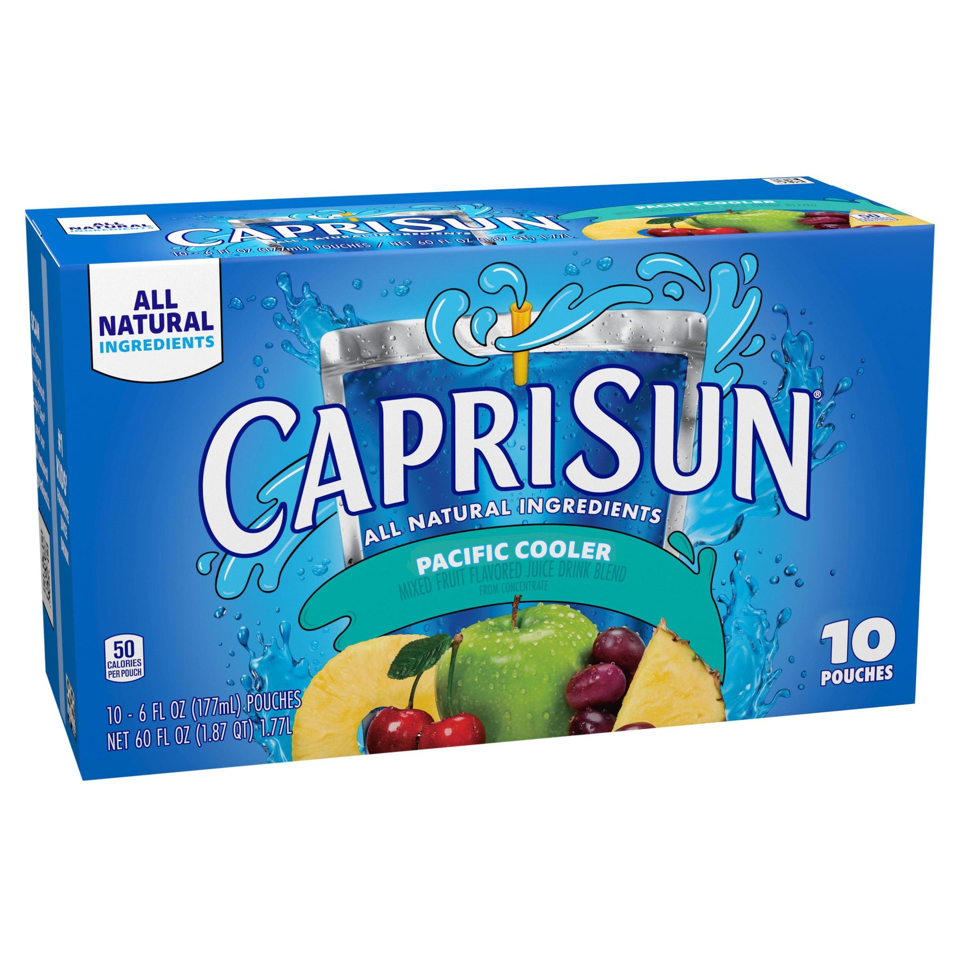 Capri Sun Pacific Cooler Mixed Fruit Flavored Juice Drink Blend, 10 ct Box, 6 fl oz Pouches