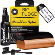 Big Fudge Vinyl Record Cleaning Kit - 4-in-1 Record Cleaner Solution - Includes Ultra-Soft Velvet Record Brush, Cleaning Liquid, Stylus Brush and Storage Pouch