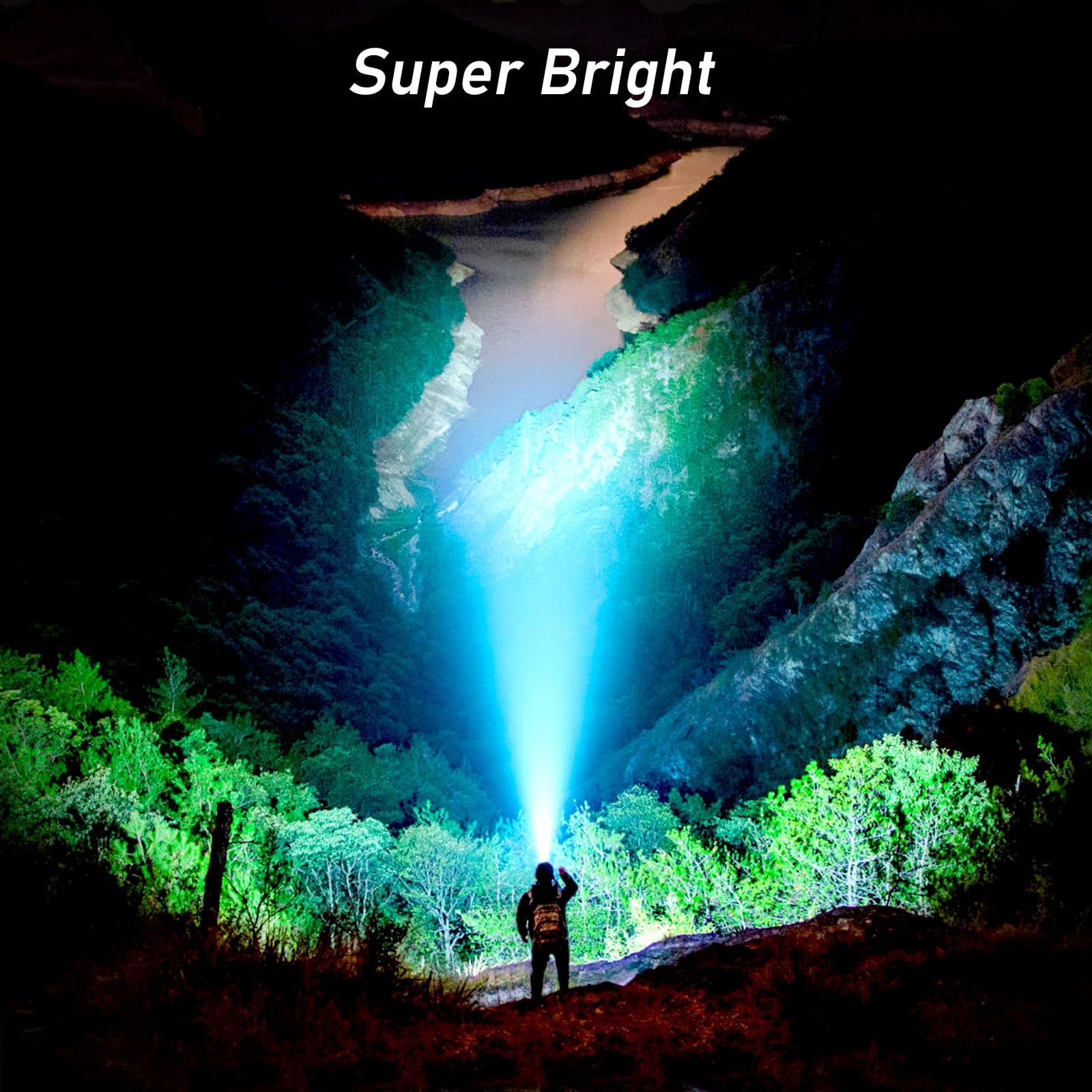 Blukar LED Headlamp Rechargeable,2000L High Lumen Super Bright Dimmable Headlight Flashlight with Motion Sensor- 8 Modes,Spotlight&Floodlight,IPX5 Waterproof for Camping,Hiking,Running,Fishing -2 Pack