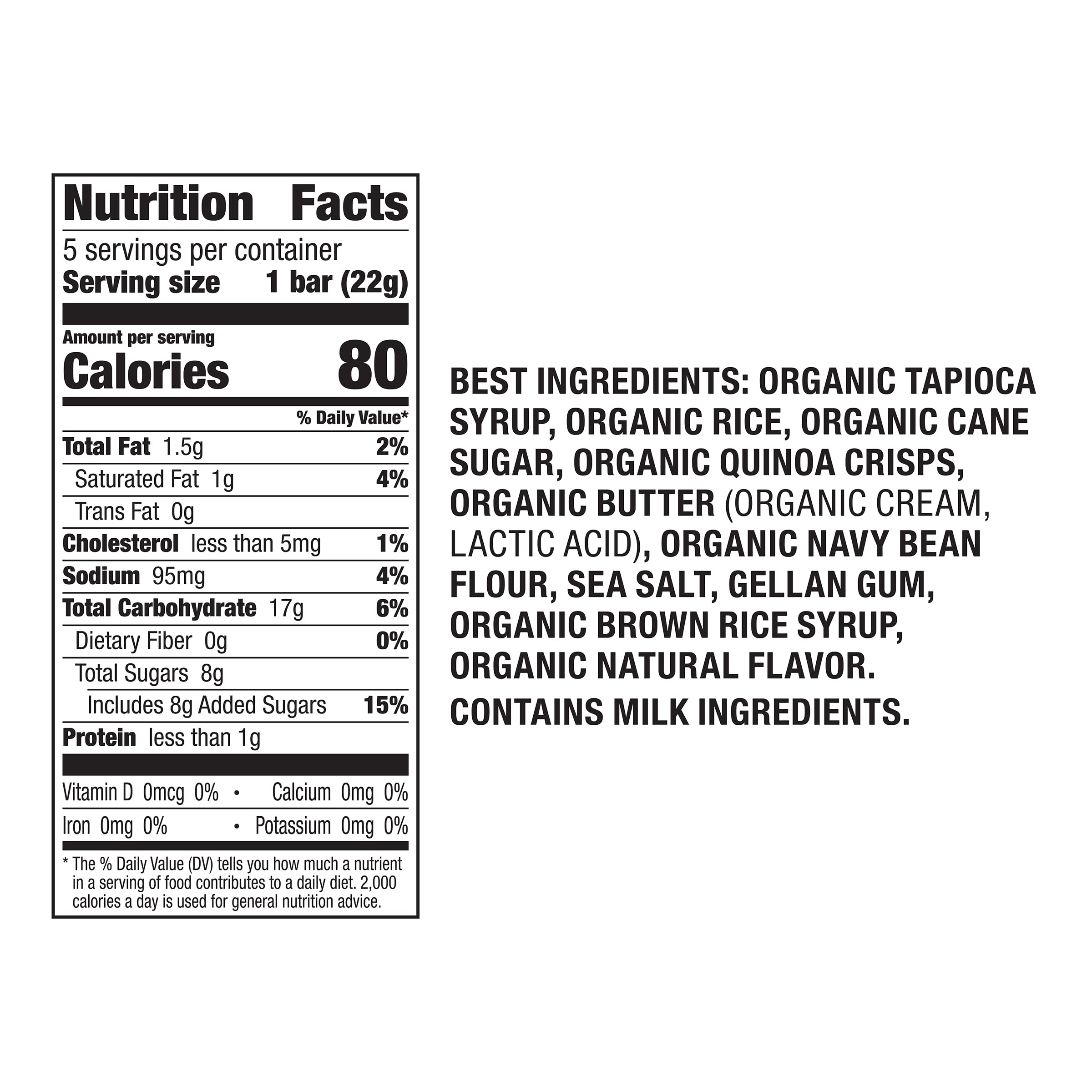 Annie's Organic Original Crispy Snack Bars, Gluten Free, 3.9 oz, 5 ct.