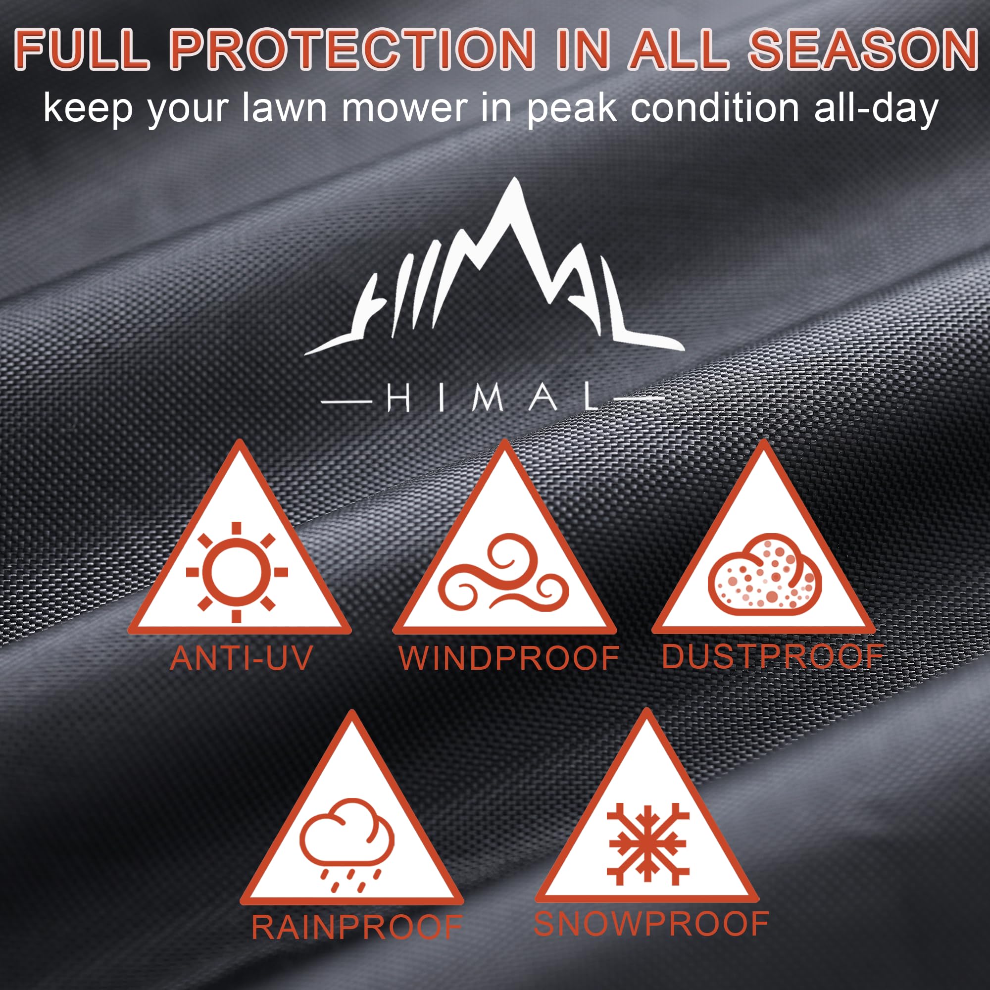 Himal Outdoors Lawn Mower Cover - Tractor Cover Fits Decks up to 54" Heavy Duty Protector, 420D Polyester Oxford Universal Fit with Drawstring