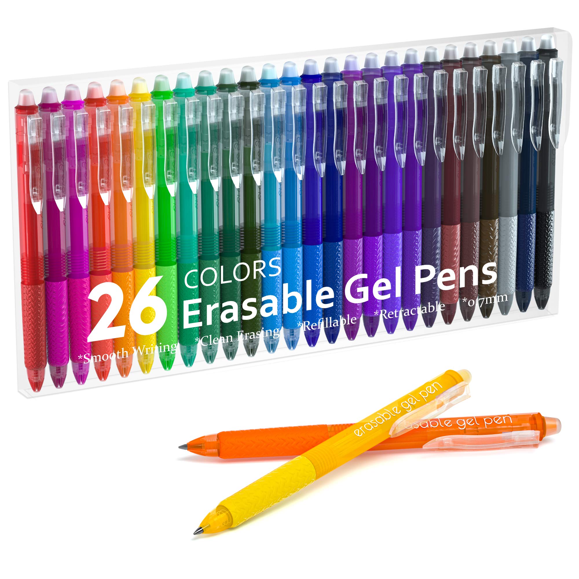 Erasable Gel Pens, 22 Colors Lineon Retractable Erasable Pens Clicker, Fine Point, Make Mistakes Disappear, Assorted Color Inks for Drawing Writing Planner and Crossword Puzzles