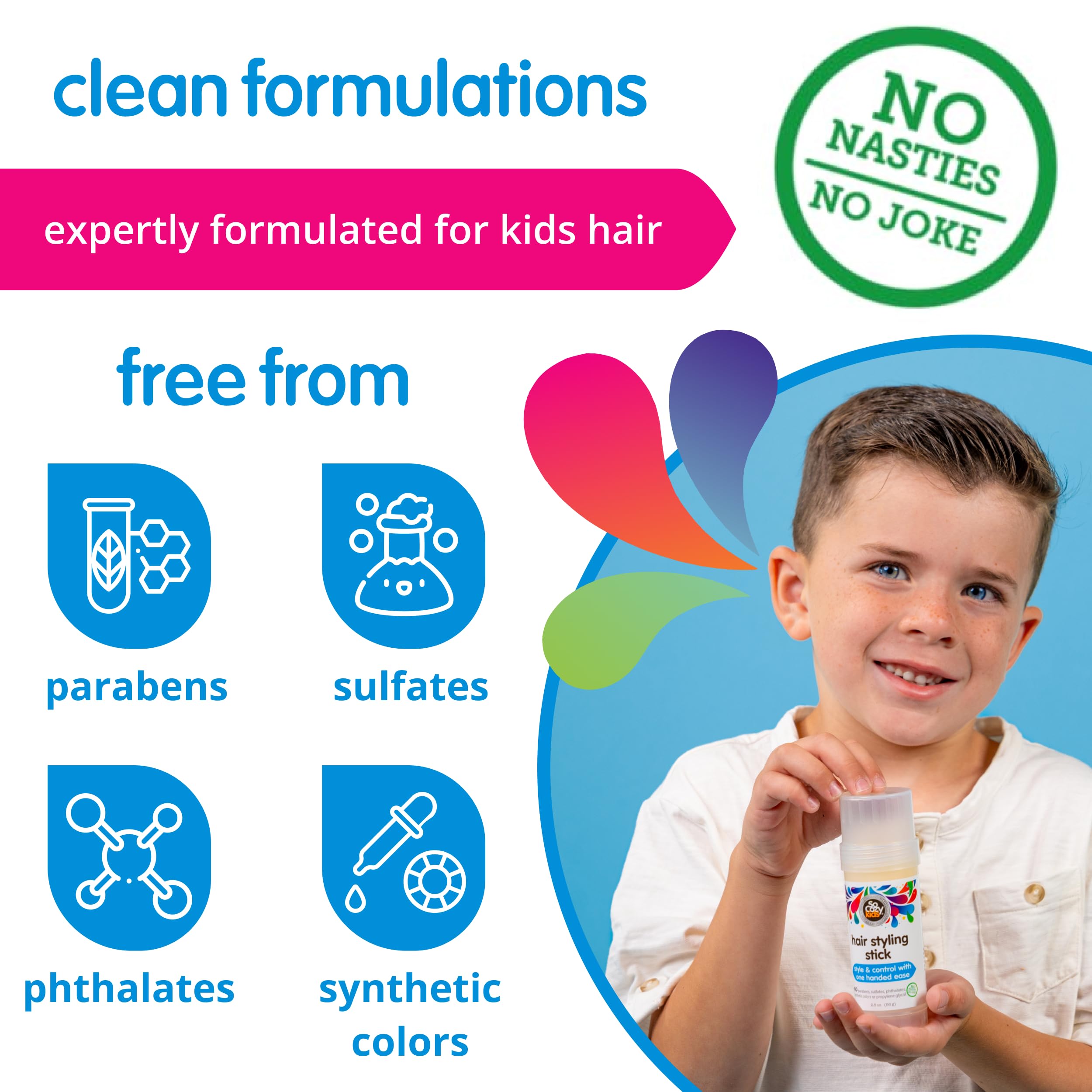 So Cozy Kids Hair Wax Stick, Easy & Quick Styling Wax Stick for Hair (2 Oz) Flyaway Hair Tamer, Slick Back & Shape with Precision, No Parabens, Sulfates, Synthetic Colors or Dyes