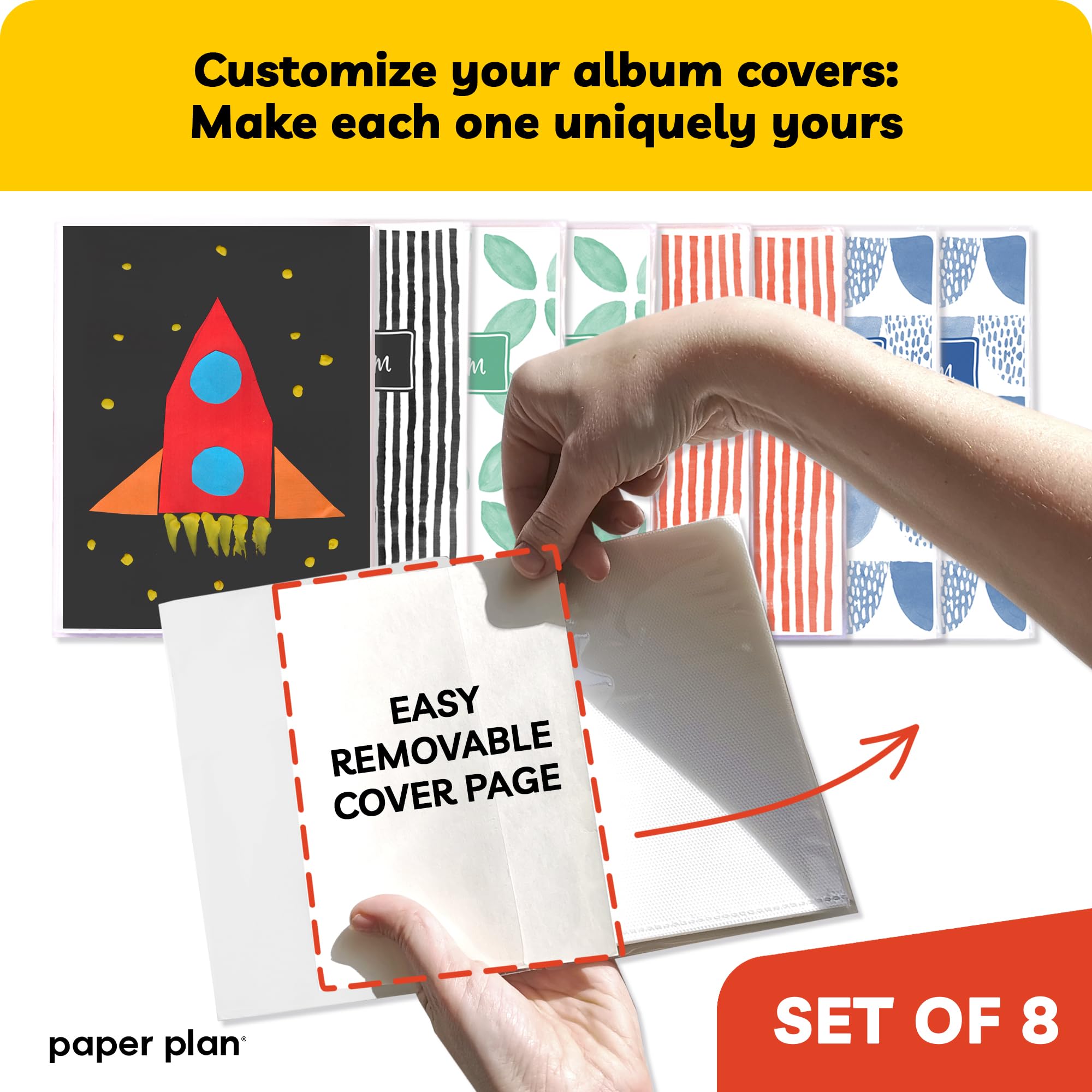 Photo Albums for 4x6 Pictures - (Set of 8), by Paper Plan, Mini Albums, Each Can Hold Up To 36 Photos, Works With Portrait and Landscape Pictures - Perfect for Storing Beautiful Memories