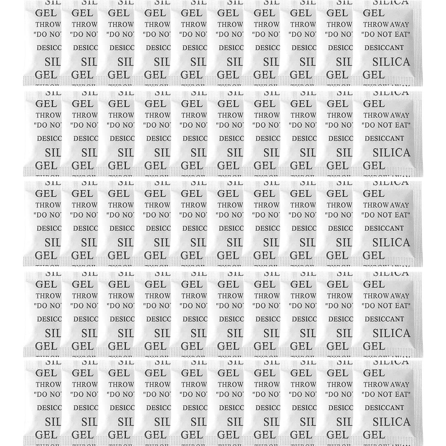 Silica Gel Packets, 50PCS 5 Gram Premium Transparent Desiccant Packs for Storage, Moisture Absorbers for Control Absorbing, Desiccant Dehumidifiers Bags for Electronics, Clothes Shoes, Jewelry, Spices