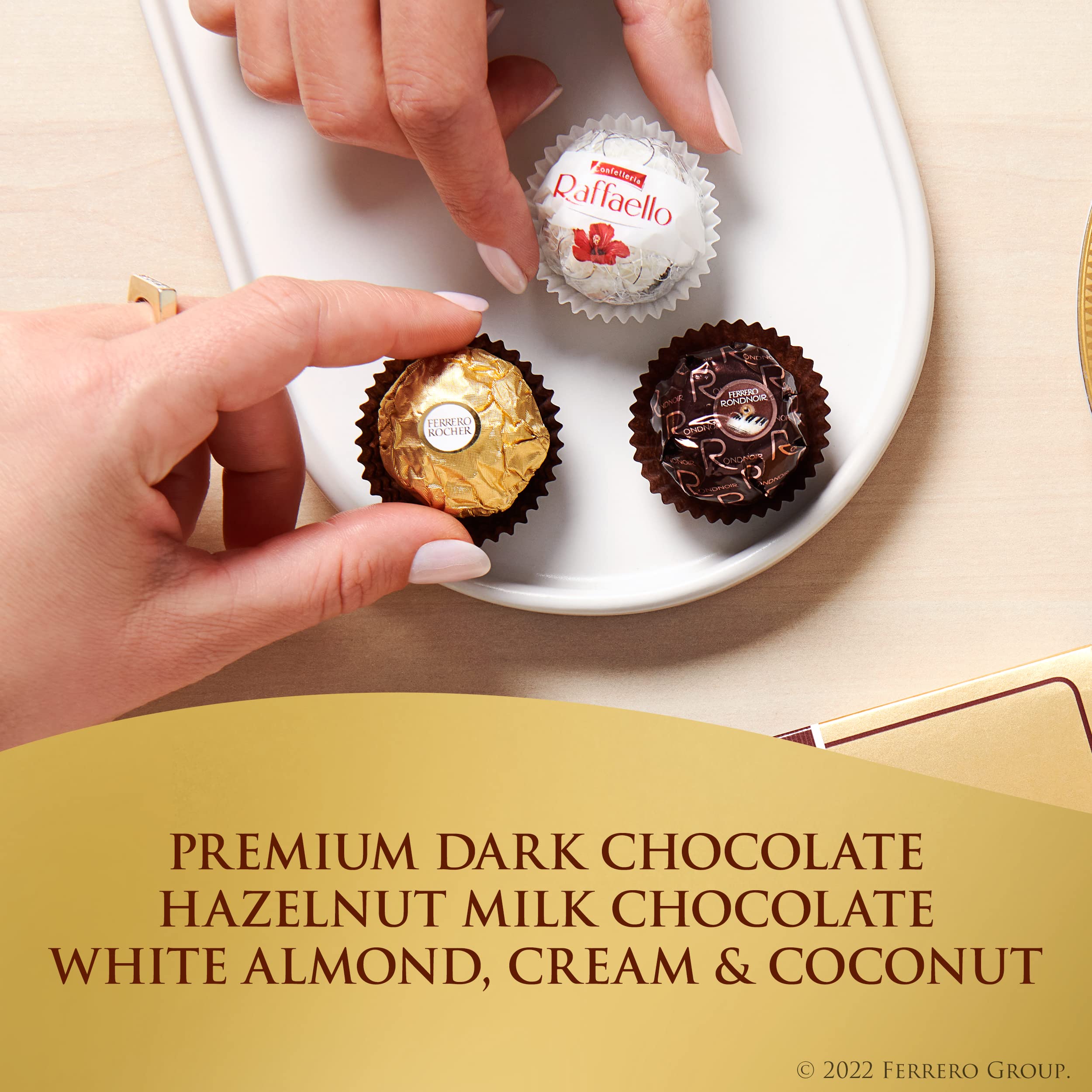 Ferrero Collection, 48 Count, Premium Gourmet Assorted Hazelnut Milk Chocolate, Dark Chocolate and Coconut, 18.2 oz