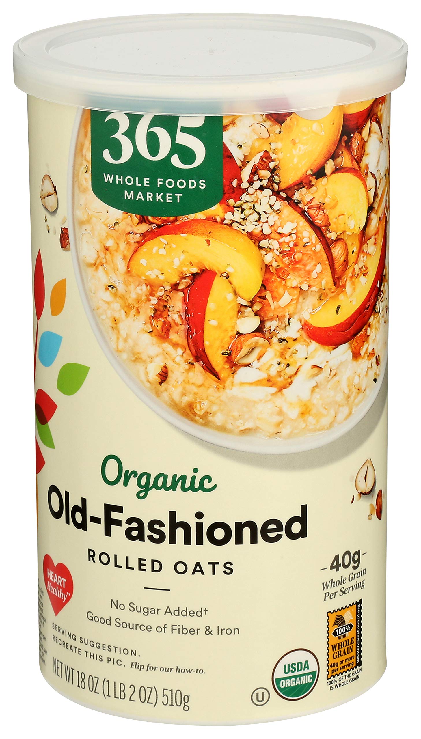 365 by Whole Foods Market, Organic Old Fashioned Rolled Oats, 18 Ounce