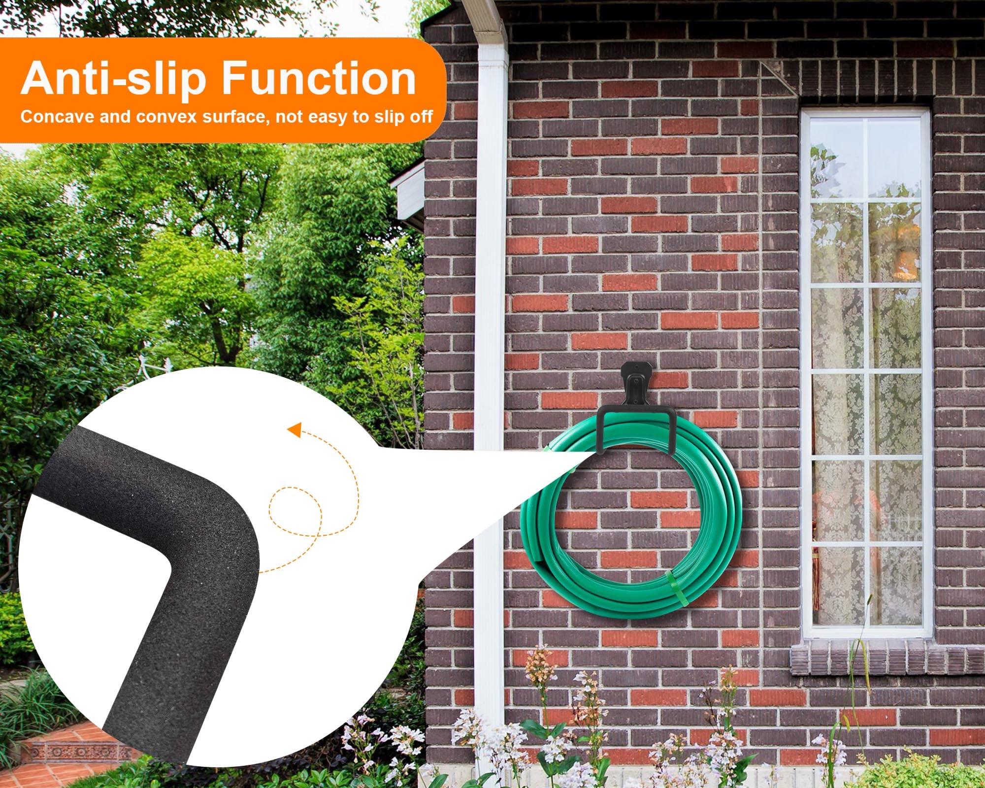 PeoMev Metal Garden Hose Holder - Heavy Duty Hose Hanger Wall Mounted Water Hose Holder for Outside Yard, Sturdy Hose Reel Hose Hooks for Water Hose