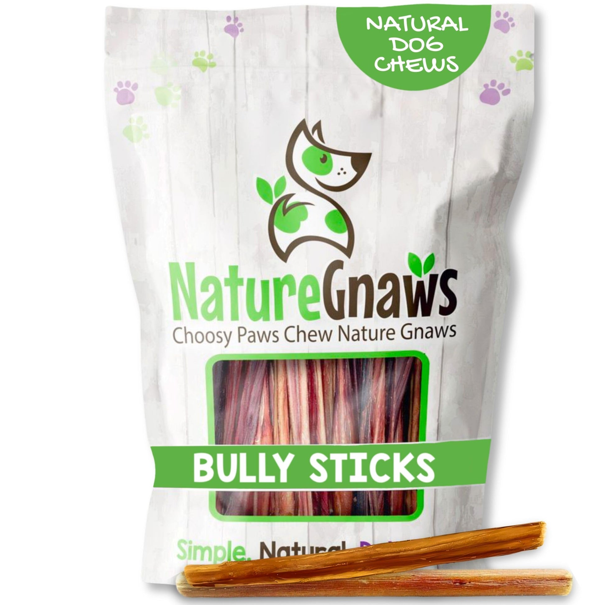 Nature Gnaws Large Bully Sticks for Dogs 5-6" (10 Count) - Thick Long Lasting for Aggressive Chewers and Large Dogs - Natural Beef Dog Chew Bones