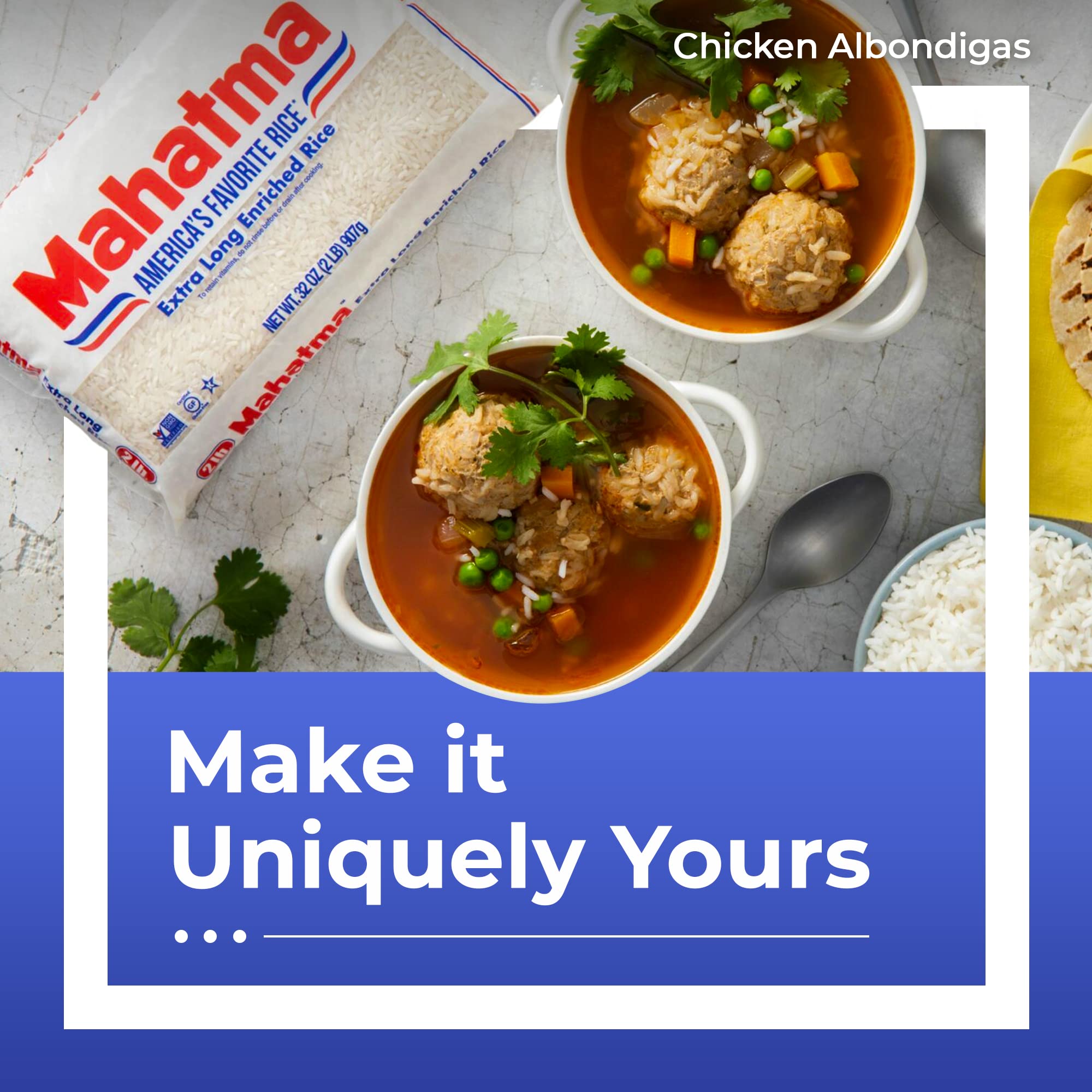 Mahatma Extra-Long-Grain Rice 5-Pound Rice Bag, Gluten-Free and Non-GMO White Bulk bag, 1 Bag of