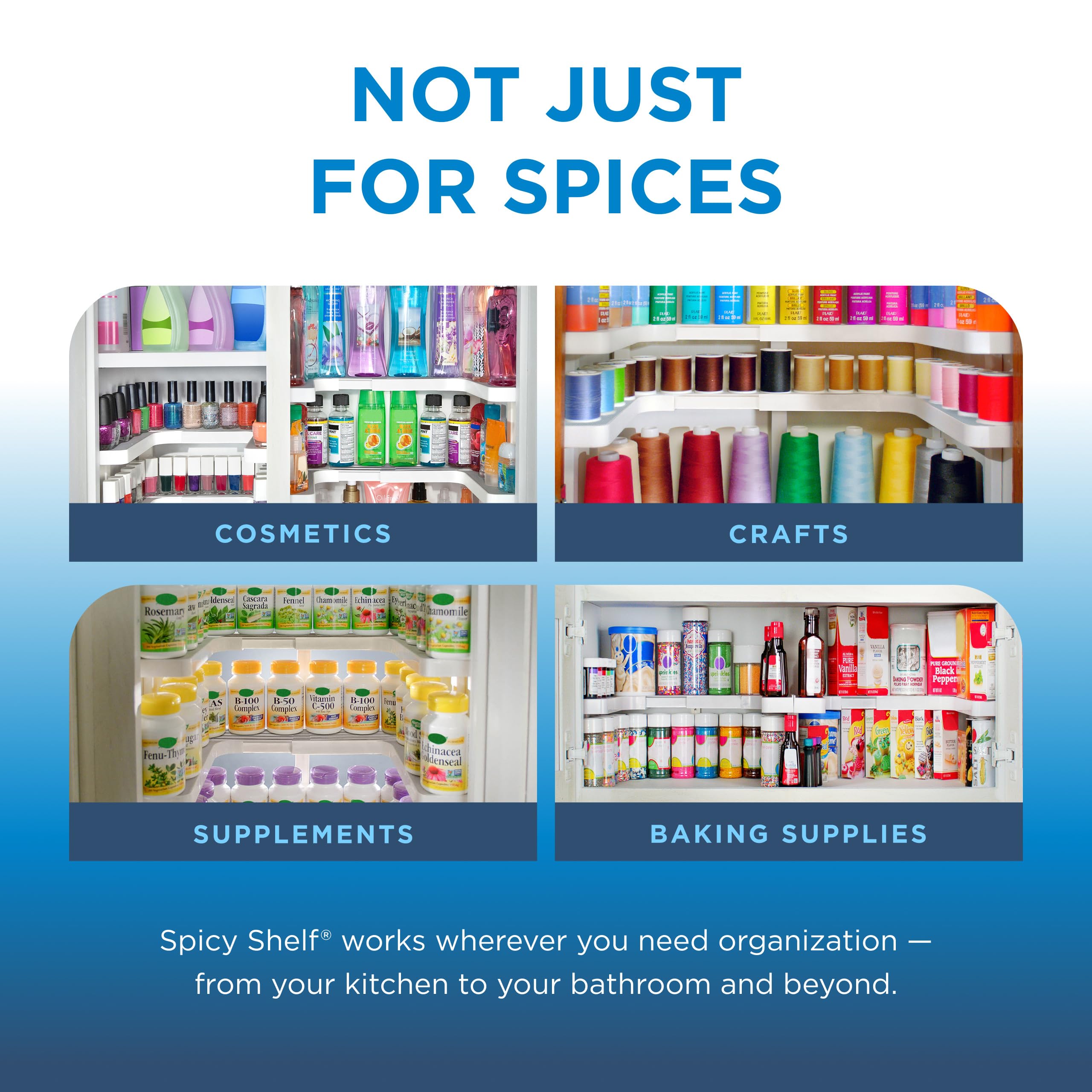 Spicy Shelf 3.0 - Expandable 2 Tiered Spice Rack Organizer for Cabinet & Pantry - Kitchen Seasoning Organizer - Cabinet Spice Racks for Inside Cabinets (Spicy Shelf Premium) - Home Organization
