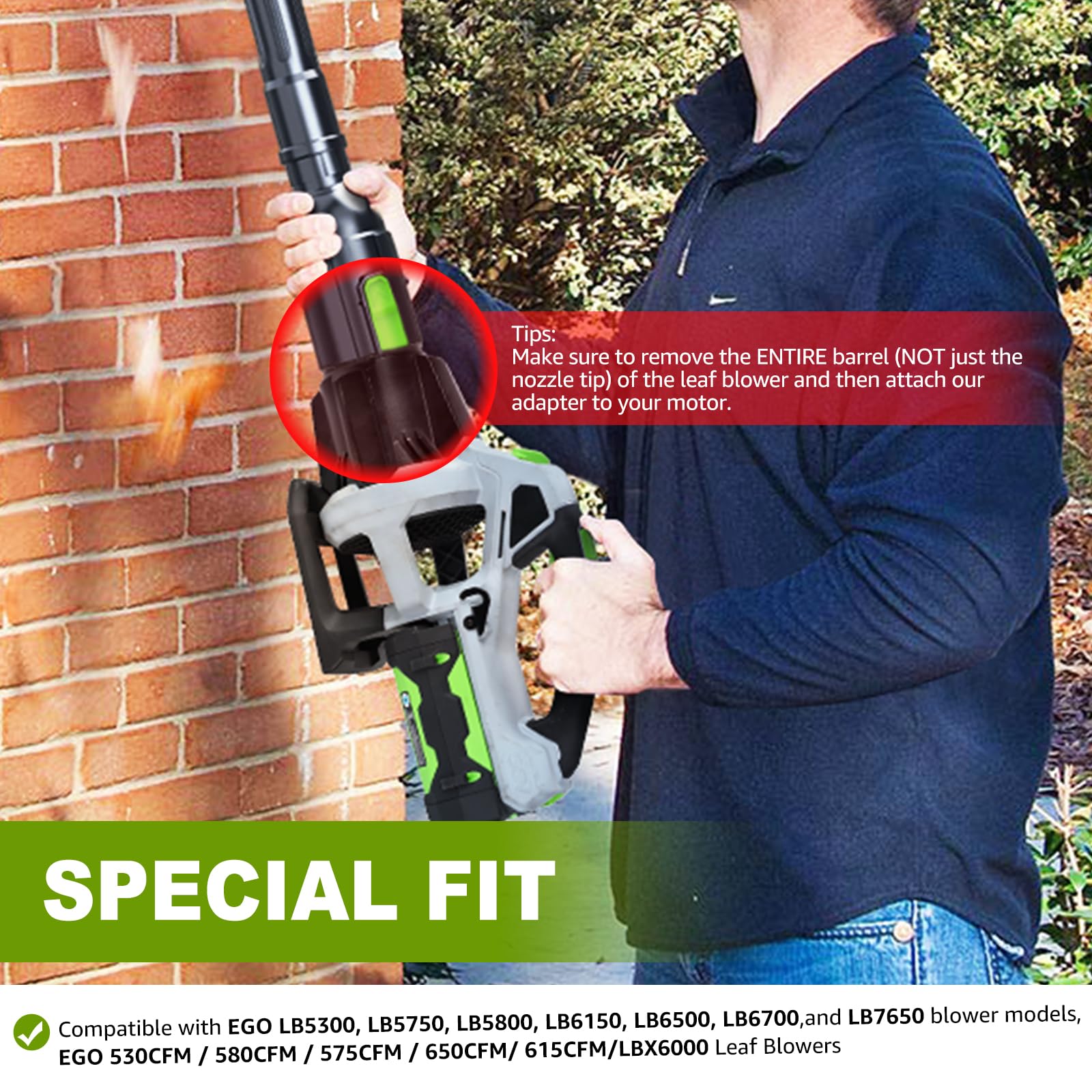 Sealegend Gutter Cleaning Attachment Kit Compatible with EGO 530CFM, 580CFM, 575CFM, 650CFM, 615CFM, LBX6000 Leaf Blowers 360° Adjustable Nozzles Extends Up to 8.3FT for Safe, Efficient Cleaning