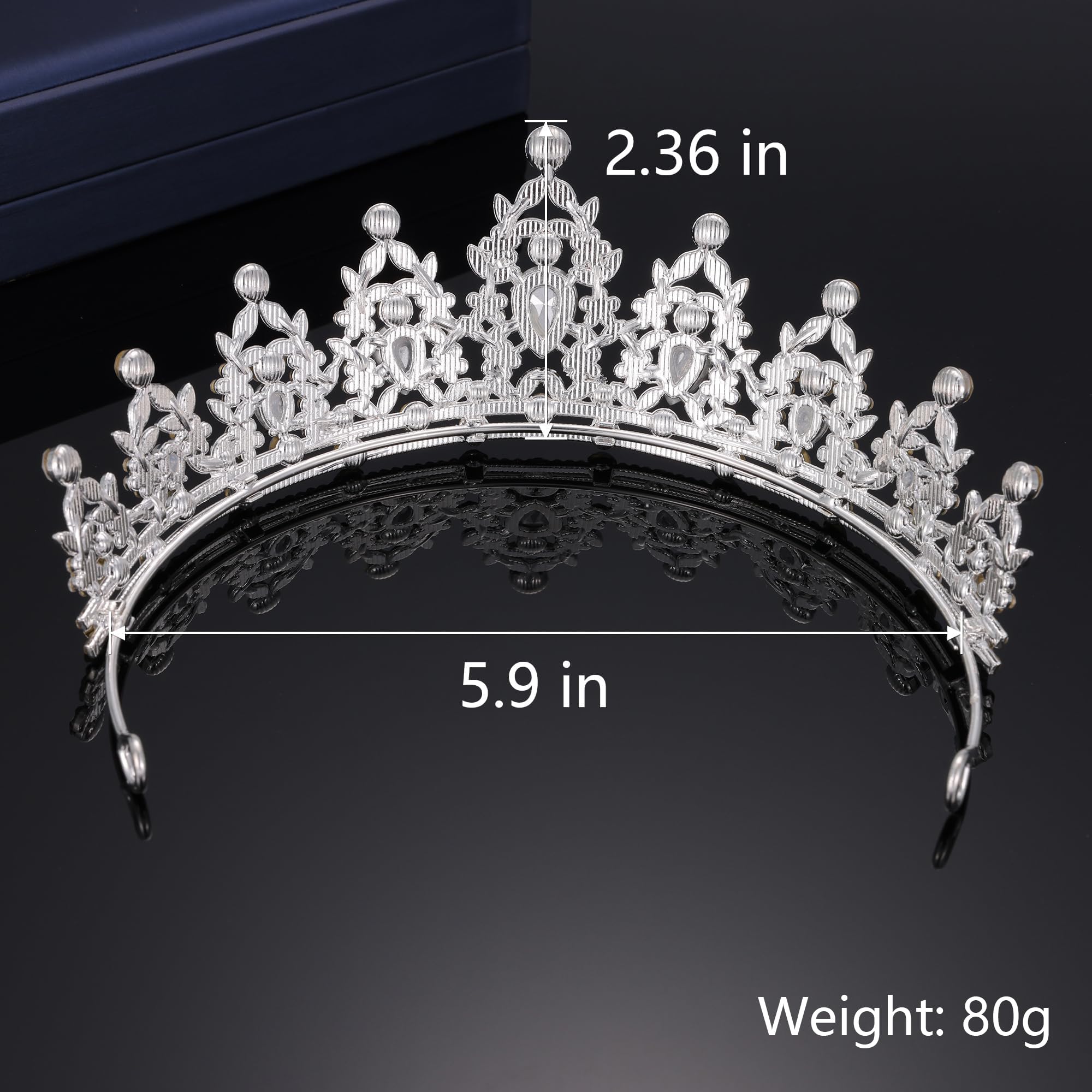Kamirola - Queen Crown and Tiaras Princess Crown for Women and Girls Crystal Headbands for Bridal, Princess for Wedding and Party（01） (Silver)