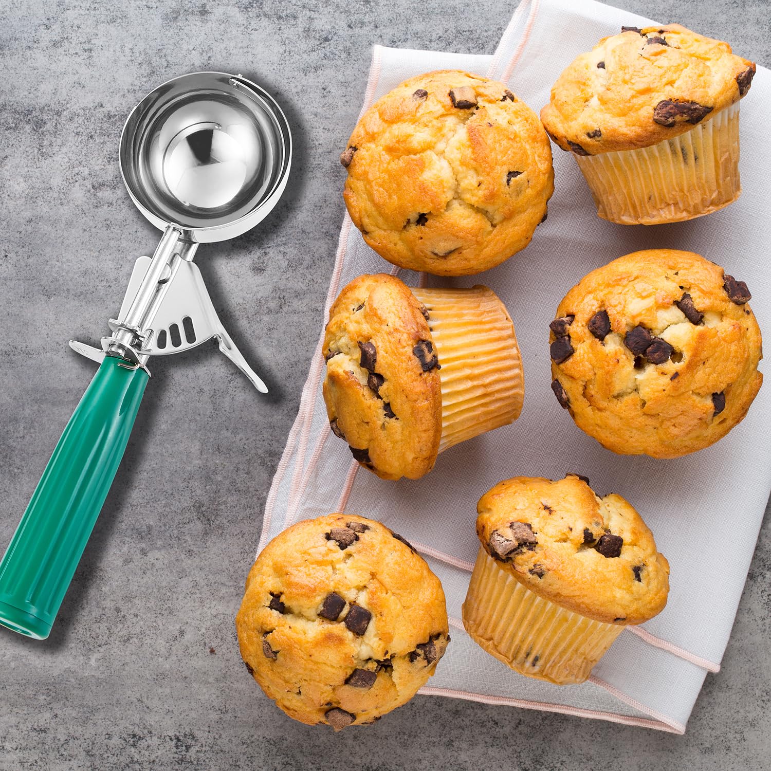 Saebye Cookie Scoop Set, Ice Cream Scoop Set, Cookie Scoops for Baking, Multiple Size Large-Medium-Small Size Disher, Professional 18/8 Stainless Steel Cupcake Scoop