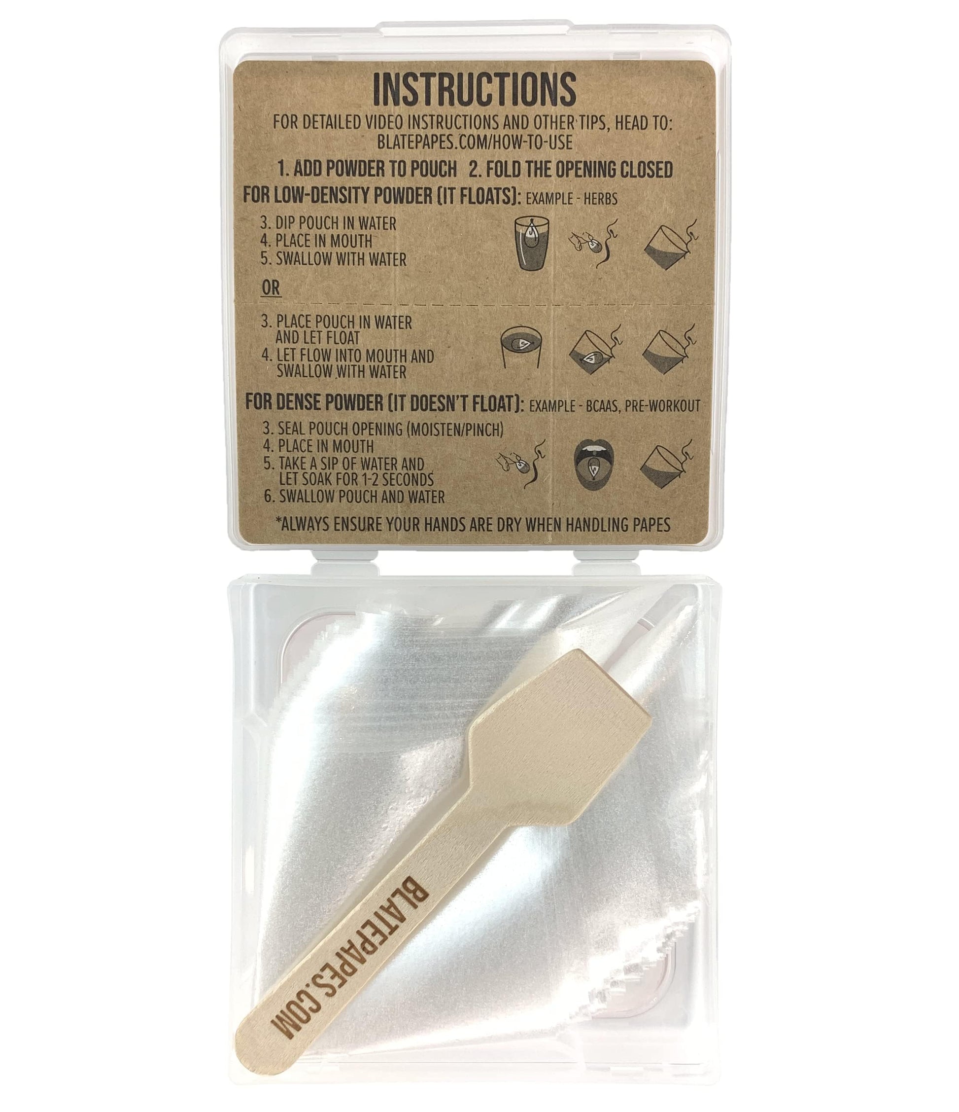 Blate Papes Gel Film Pouches, 120 Count | Edible Films for Taking Herbs and Supplements