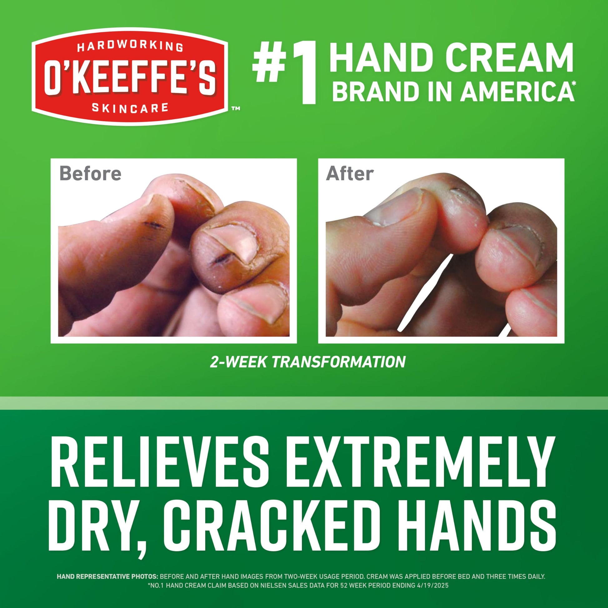 O'Keeffe's Working Hands Hand Cream for Extreme Dryness - 3.4 oz Jar (1 Pack) - Repairing Skincare for Cracked, Dry Hands