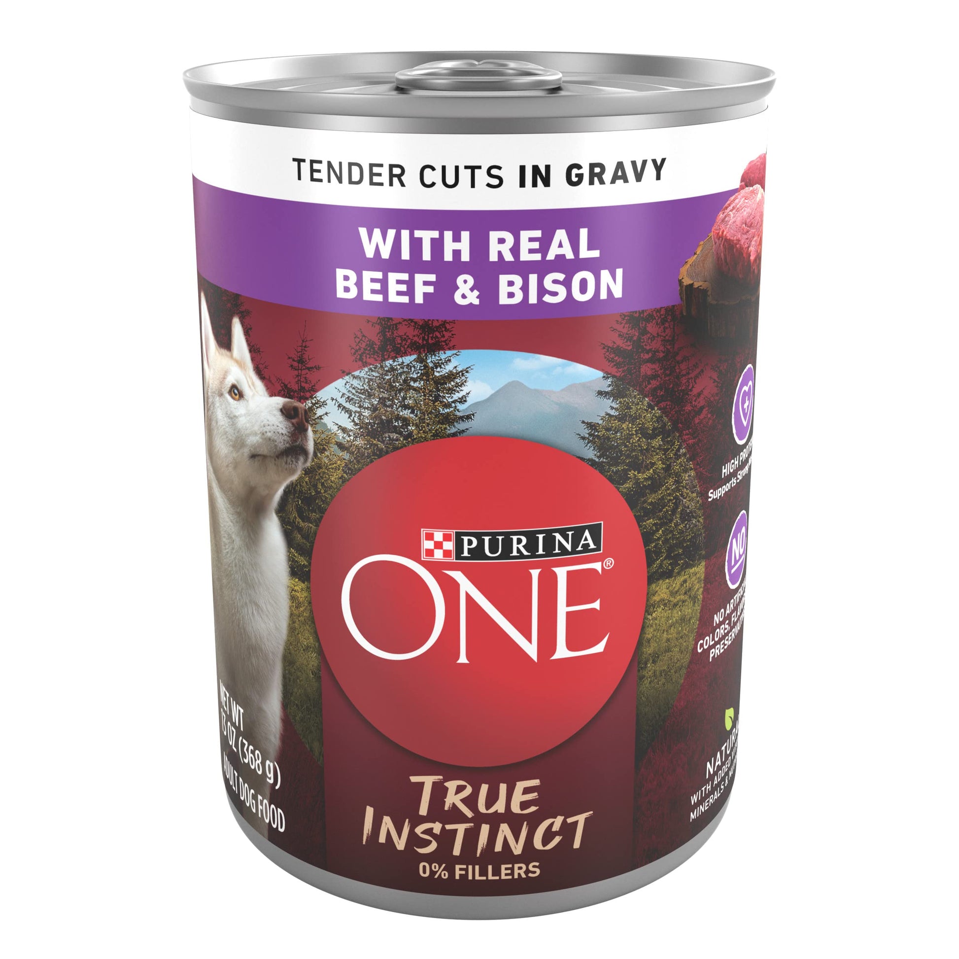 Purina ONE Wet Dog Food True Instinct Classic Ground Grain-Free Formula With Real Turkey And Venison High Protein Wet Dog Food - (Pack of 12) 13 oz. Cans