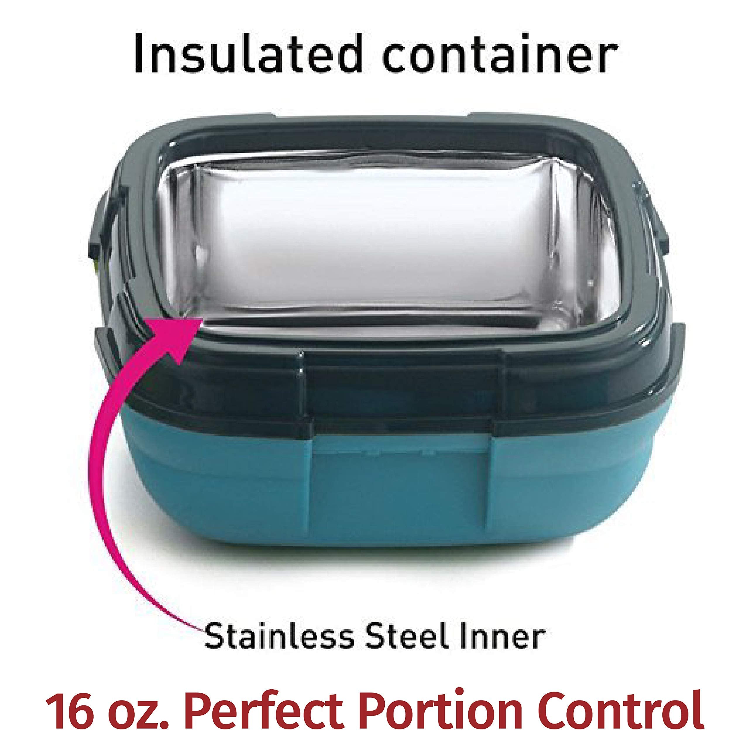 Pinnacle Insulated Leak Proof Lunch Box for Adults and Kids - Thermal Lunch Container With NEW Heat Release Valve 16 oz ~Set of 2~ Blue-Green